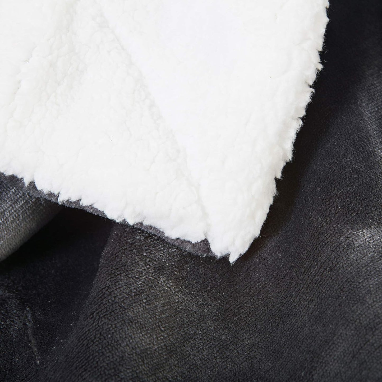 SOCHOW Sherpa Fleece Throw Blanket, Reversible Super Soft Luxurious Plush Blanket Twin Size, Dark Grey