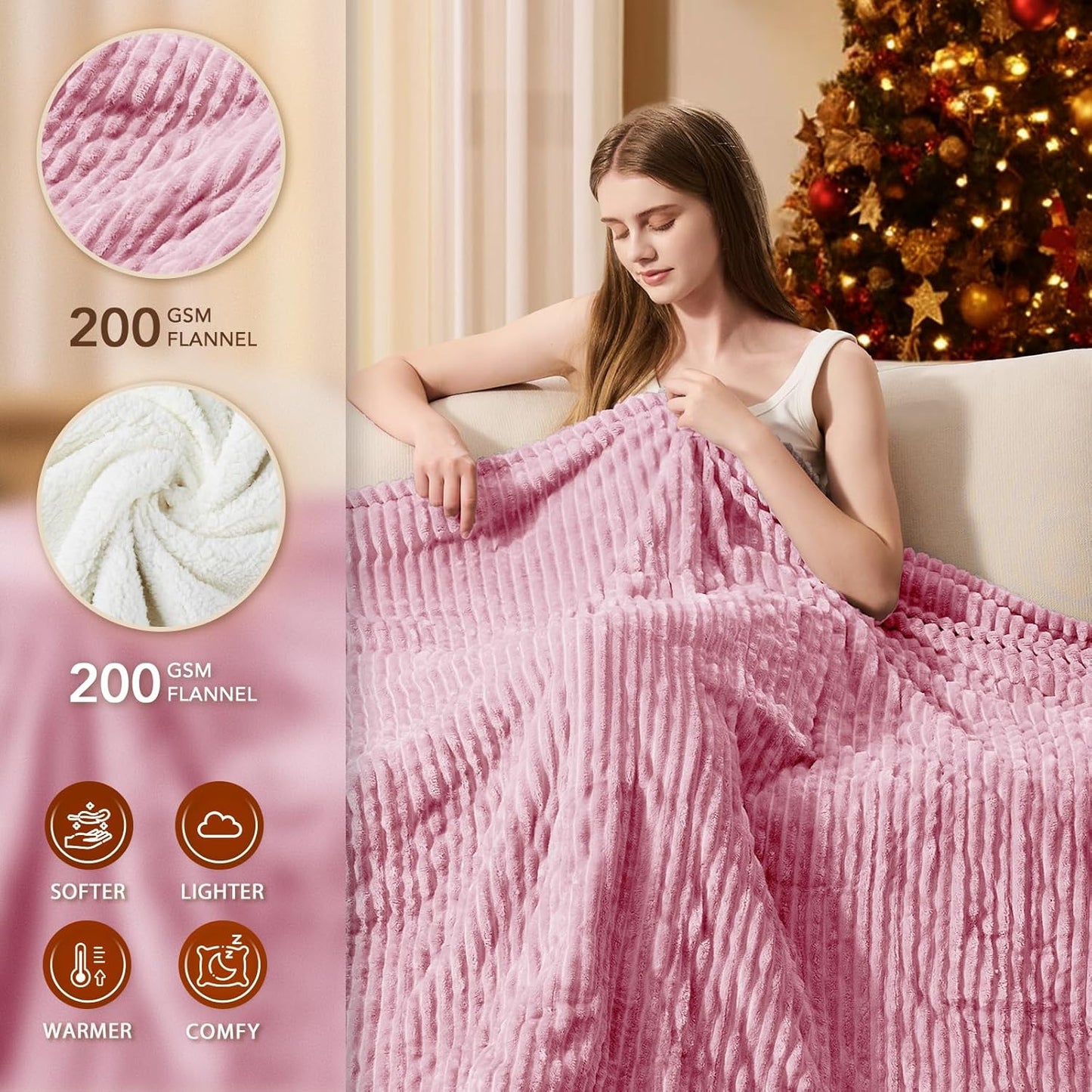 Homemate Electric Heated Blanket Full Size - 72"x84" Heating Blanket Full Size 1/2/4/6/8 Hours Auto-Off 10 Heat Level Over-Heat Protection Soft Flannel Sherpa ETL Certification