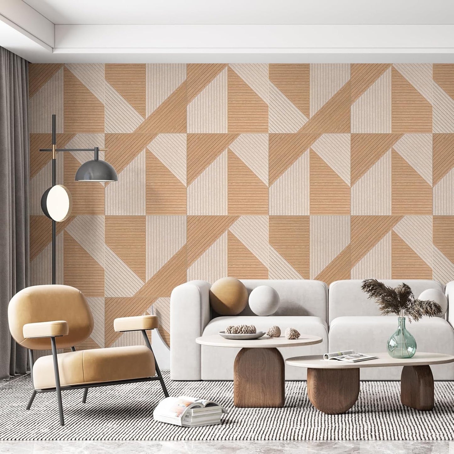 Art3d 6-Pack Self-Adhesive Acoustic Wall Panels for Home Décor, 24 x 24 Inch Soundproofing Panels for Office Studio Bedroom - High Noise Absorption Polyester Fiber, Dawn