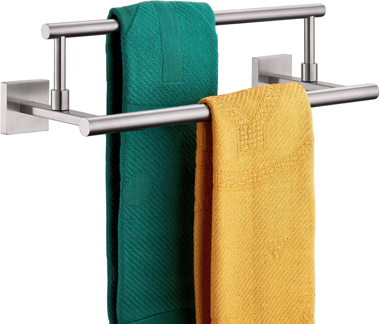 KOKOSIRI Hand Towel Holder Brushed Nickel Bathroom Rack 16 Inch Double Towel Bars Rails for Bath Toilet Stainless Steel B5009BR-L16