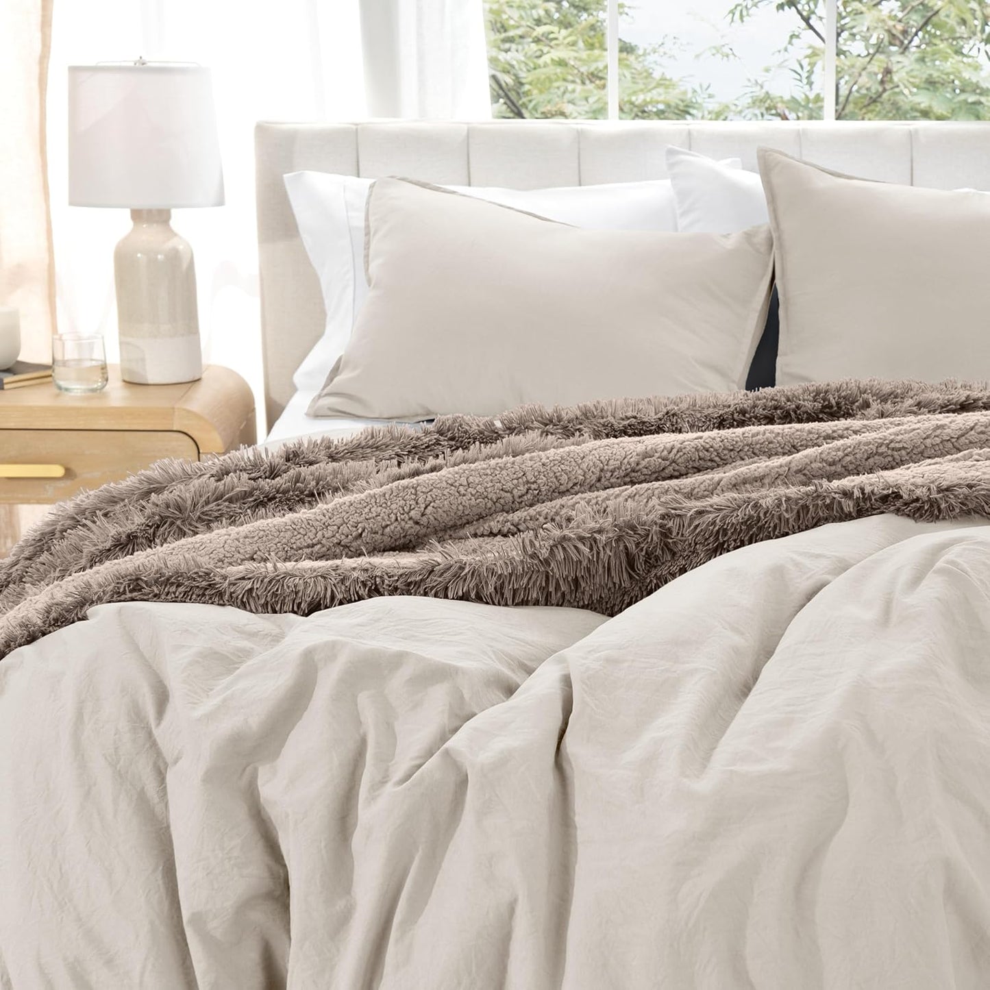 Bare Home Microfiber Duvet Cover Set - Ultra Soft Washed Microfiber - King/California King - Linen-Like Look - Easy Care - Breathable Fabric - Our Softest Duvet Cover Set (King/Cal King, Fog)