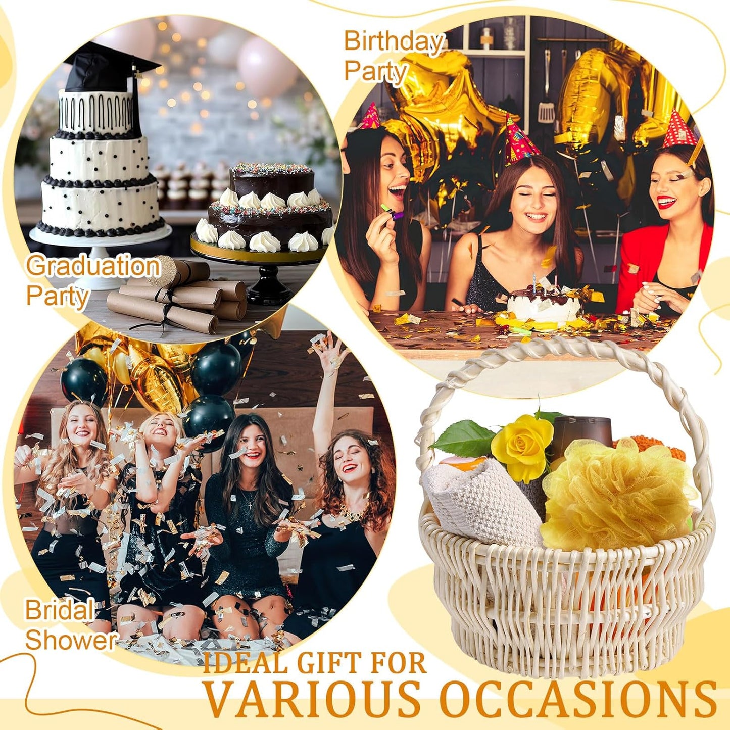 12 Pcs Halloween Bath Loofah Sponge Orange Black Loofah Exfoliating Body Scrubber Shower Sponge 50g Mesh Shower Pouf Balls Gift Set for Women Men Wedding Bathing Accessories(Gold)