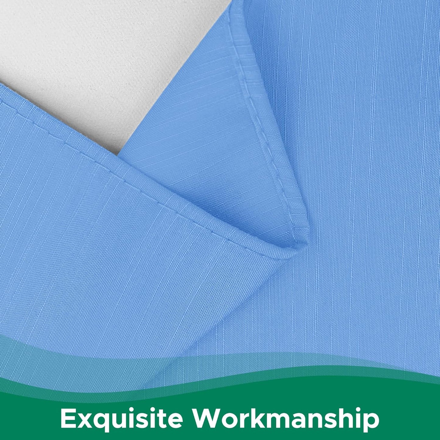 Biscaynebay Wrap Around Bed Skirts for Twin & Twin XL Beds 15" Drop, Denim Blue Elastic Dust Ruffles with Adjustable Belts Silky Luxrious Fabric Machine Washable