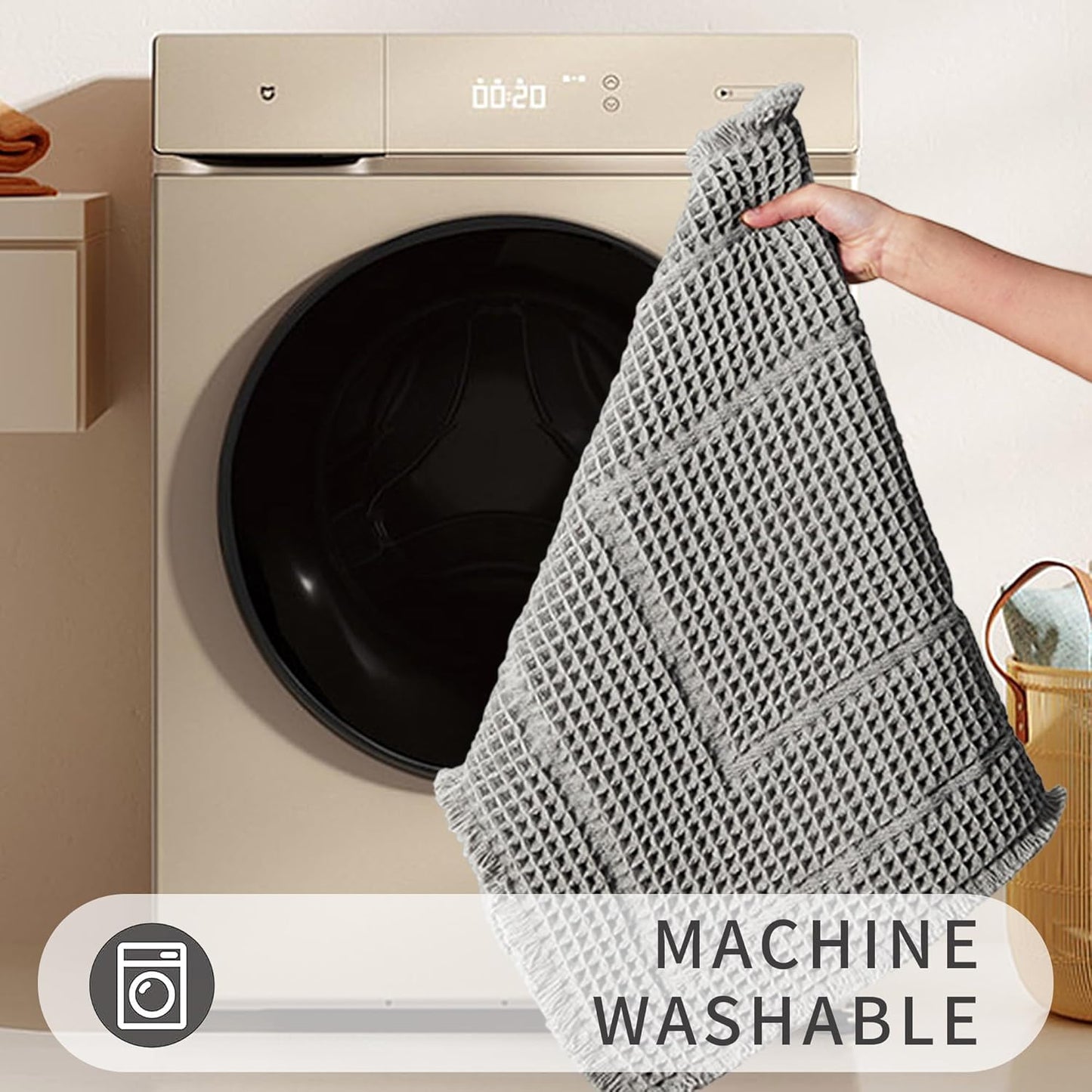 Bath Mats for Bathroom Non Slip,Waffle Luxury Bath Mat,Machine Washable Bath Mat for Shower,Ultra Soft Bathmat,Gray,19"*48"