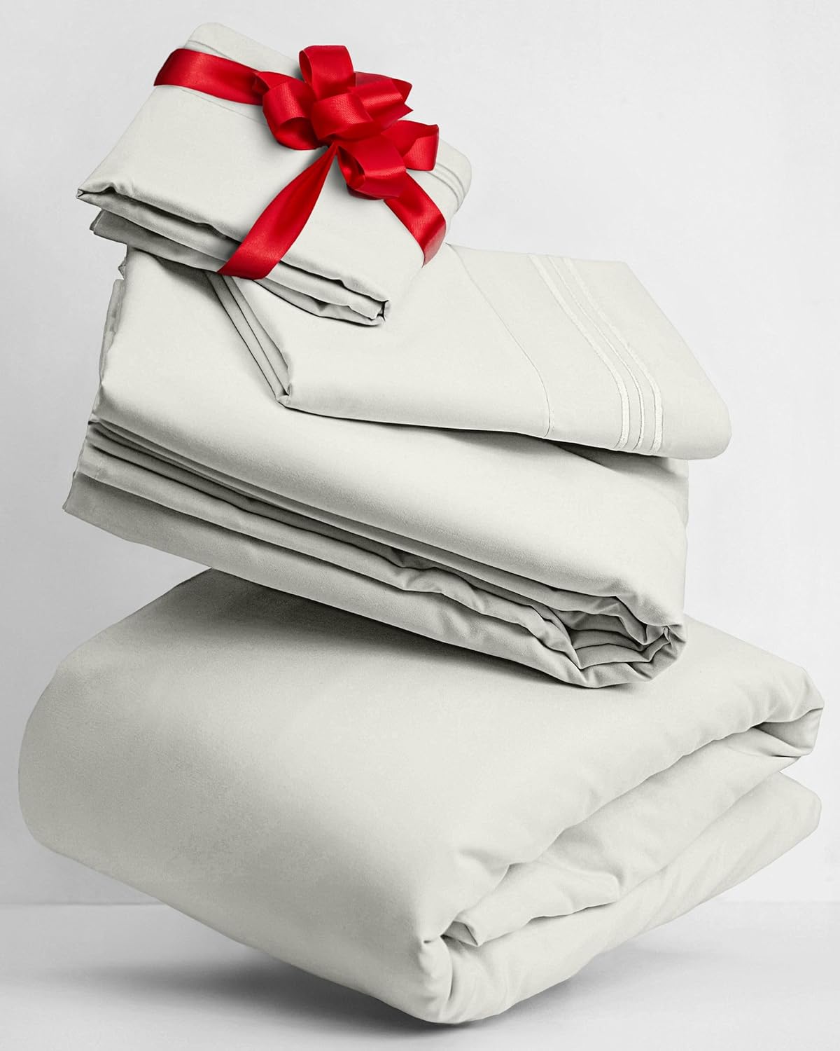 Mellanni Twin Sheets Set - 3 PC Iconic Collection Bedding - Hotel Luxury, Extra Soft, Cooling Bed Sheets - Wrinkle, Fade, Stain Resistant (Twin, Ivory)