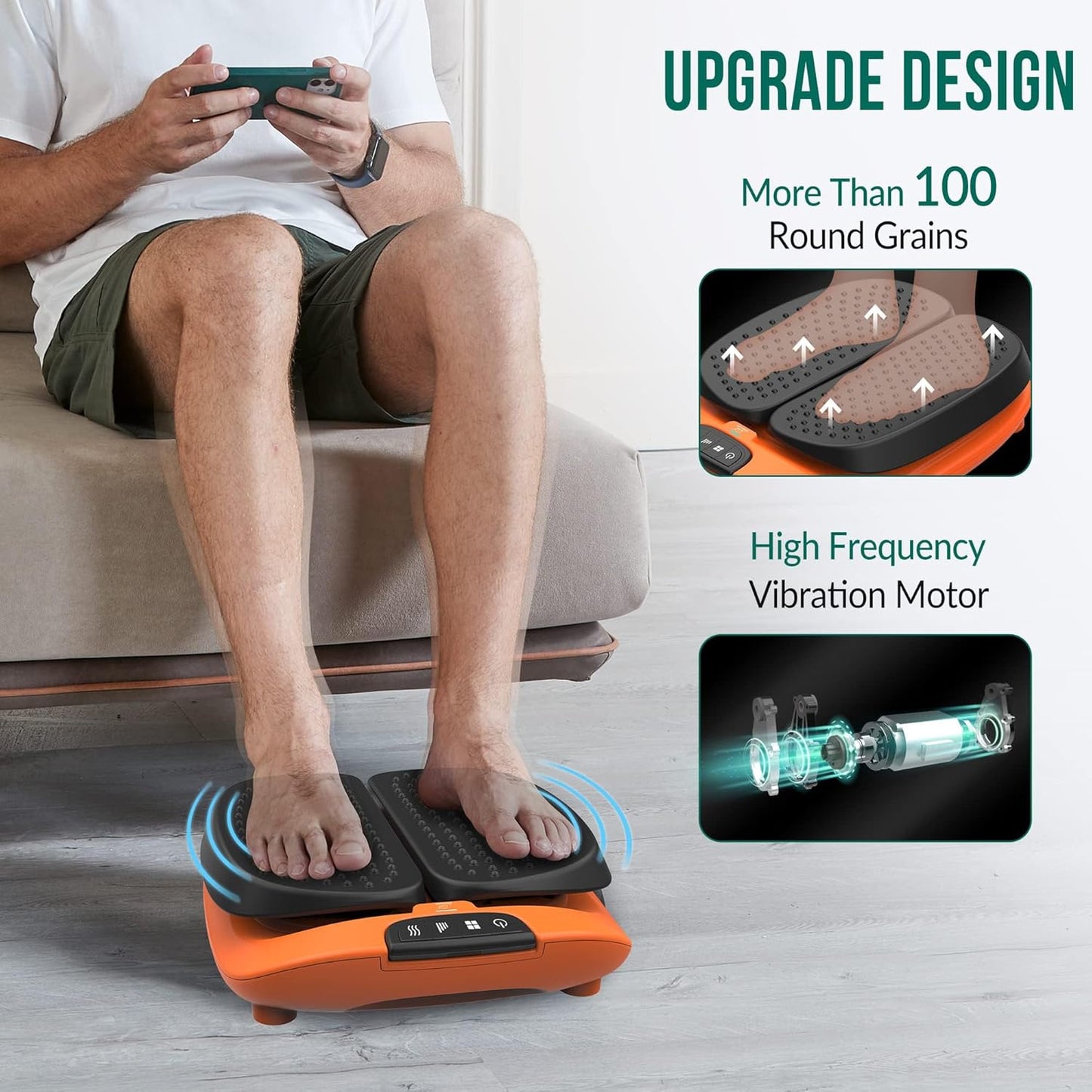 Snailax Vibration Foot Massager with Heat, App Control, Adjustable Vibration Electric Foot Massager Machine for Circulation, Plantar Fasciitis, Pain, Remote Control