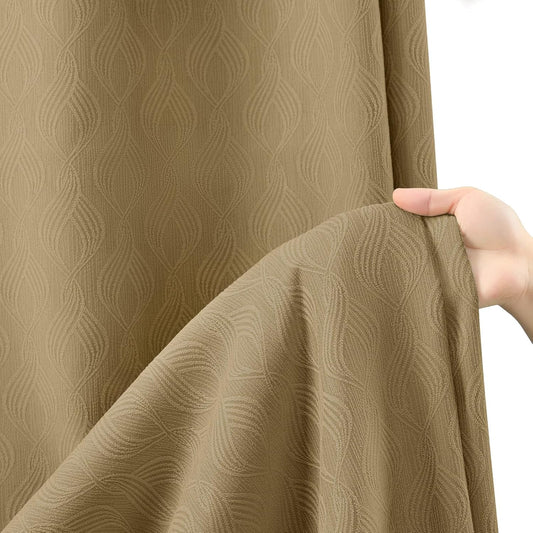 Awellife Modern Farmhouse Shower Curtains for Bathroom Fabric Brown Cotton Touch Bohemian Geometric 72" L X 72" W