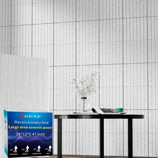 16 Pack Large Fold Soundproof Wall Panels,12 x 12 x 0.47 in Sound Proof Foam Panels for Walls, 1.2lb/ft³ High Density, Thicker 0.47in, Acoustic Panels, Sound Dampening Panels Gray