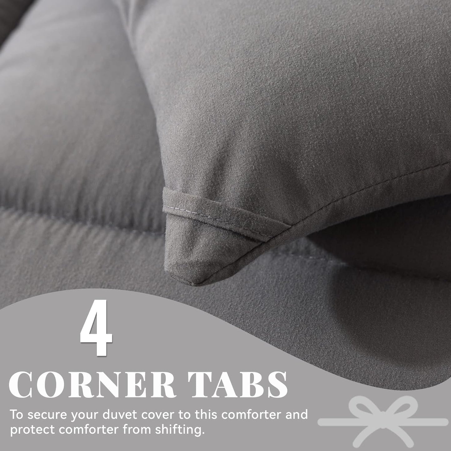 Cosybay Down Alternative Comforter (Dark Grey, Full) - All Season Soft Quilted Full Size Bed Comforter - Duvet Insert with Corner Tabs - Winter Summer Warm Fluffy, 82x86 inches