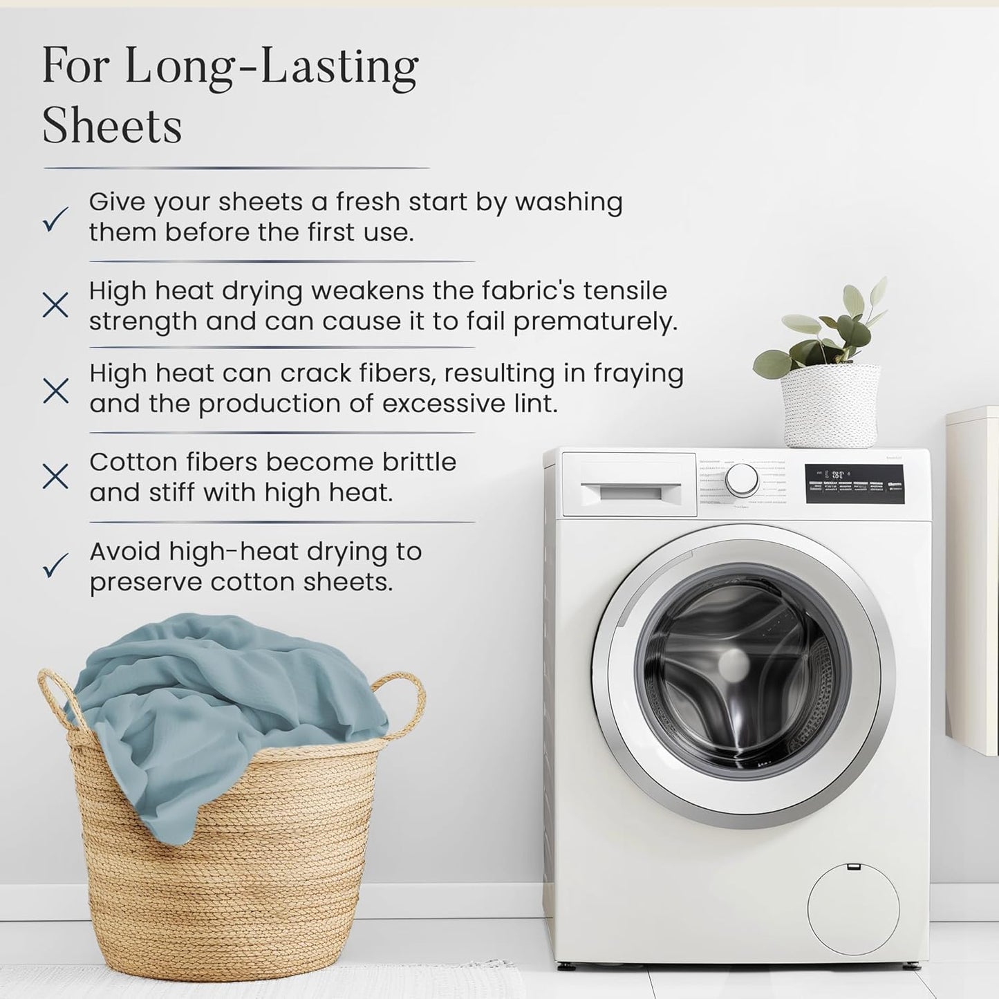 100% Egyptian Cotton Sheets Queen Size Set, 800 TC Deep Pocket Queen Sheets Set, Soft Breathable Sateen Weave 4 PC Elasticated Sheet & Pillowcase Sets, No Pill & Shrink, Fade Resistant- French Blue