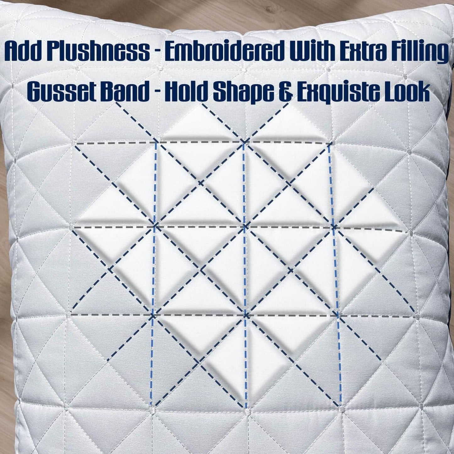 Pillows Standard Size Set of 2 Cooling Hotel Luxury Bed Pillows for Sleeping 2 Pack, Supportive Breathable Down Alternative Gusset Standard Pillow for Back Stomach or Side Sleepers