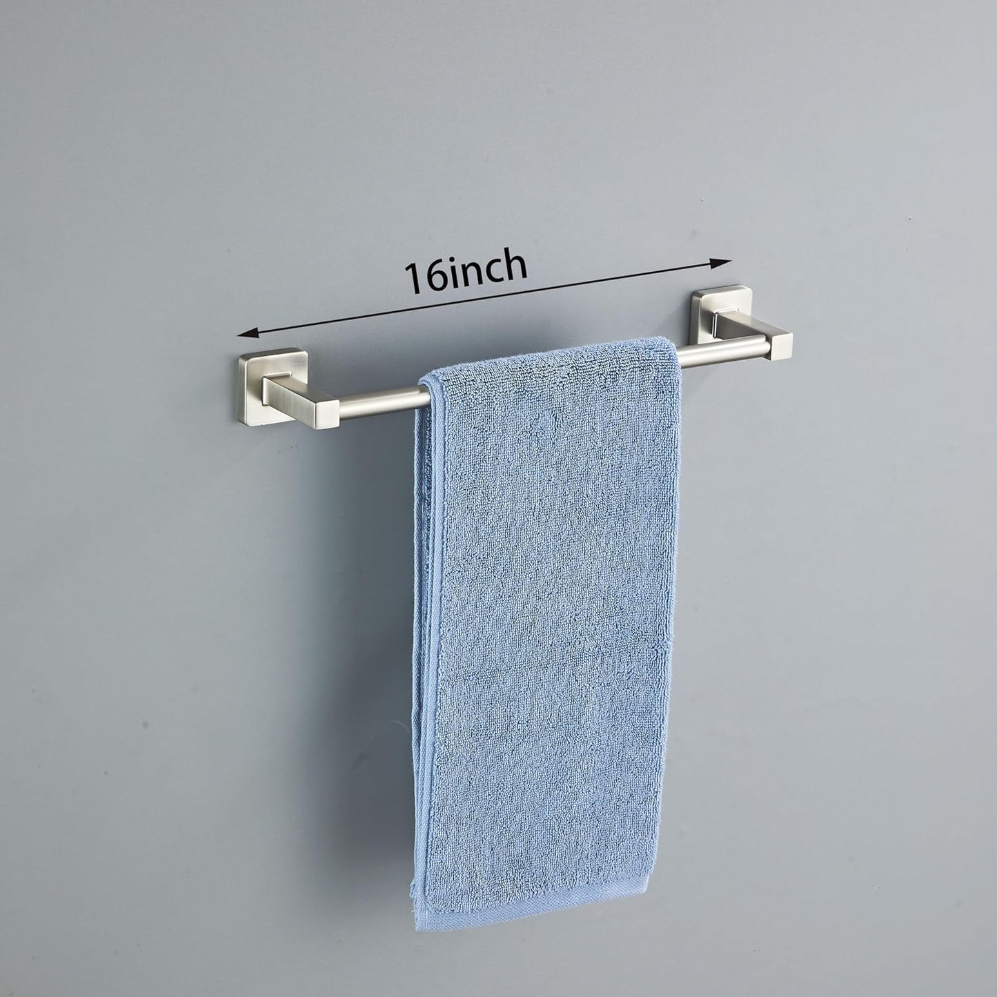 Brushed Nickel Bathroom Hardware Set 4 Pieces,Towel Bar Set Stainless Steel Wall Mounted, Includes 16In Hand Towel Bar, Towel Ring, Robe Towel Hooks,Toilet Paper Holder, Bathroom Towel Rack Set…