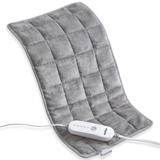 Gentle Pressure Heating Pad – Weighted Electric Pad with Soothing Heat & Balanced Pressure, 5 Heat Levels, Auto Shut-Off, Machine Washable Heat Pad for Neck & Shoulder, Gray