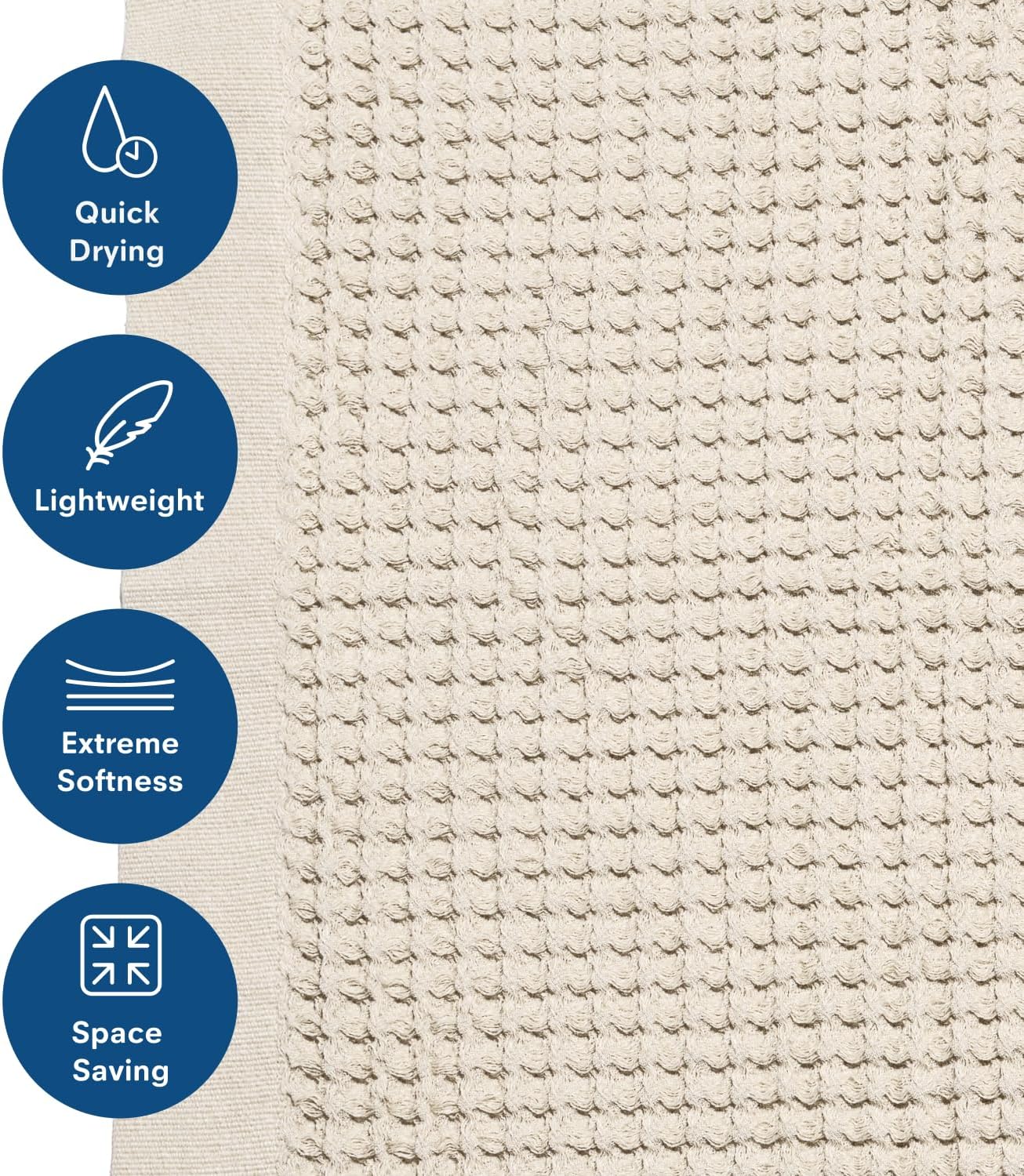 ONSEN Supima Cotton Waffle Bath Mat – Bathroom Rug, Washable Rug, Bathroom Floor Mat – Ultra-Absorbent, Quick-Dry, Soft & Durable Luxury Cotton - Oatmeal, 20x30 in