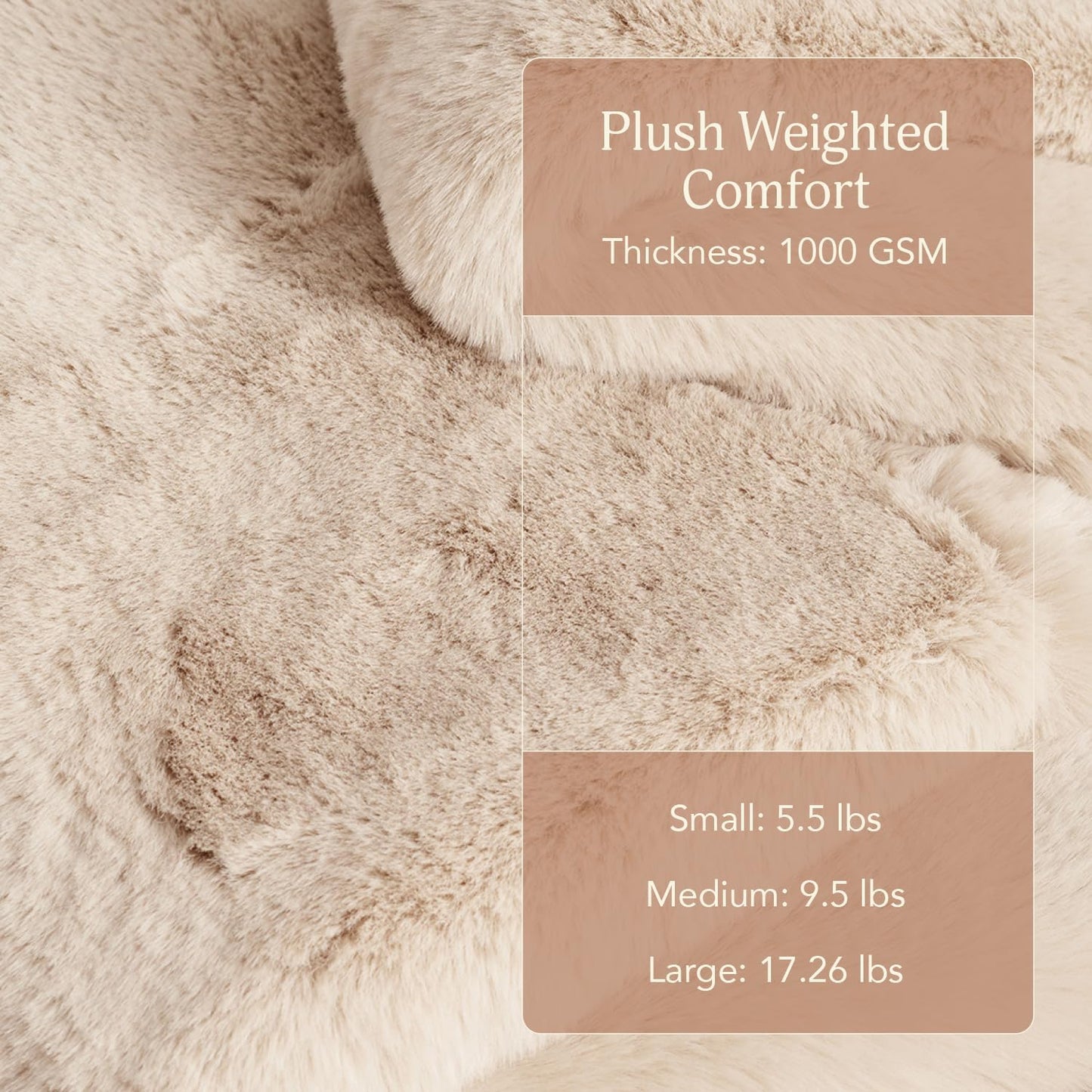 UnHide Marshmallow - Faux Fur Blanket - Heavy Weight, Extra Soft Blanket - Made from Recycled Materials - Machine Washable - Small (50" x 60") - Beige Bear