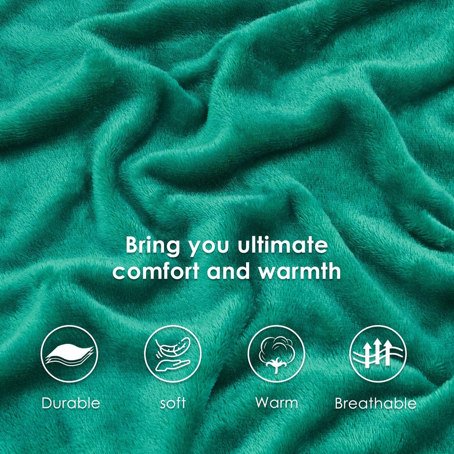 SOCHOW Sherpa Fleece Throw Blanket, Double-Sided Super Soft Luxurious Plush Blanket Throw Size, Malachite Green, 50x60 inches