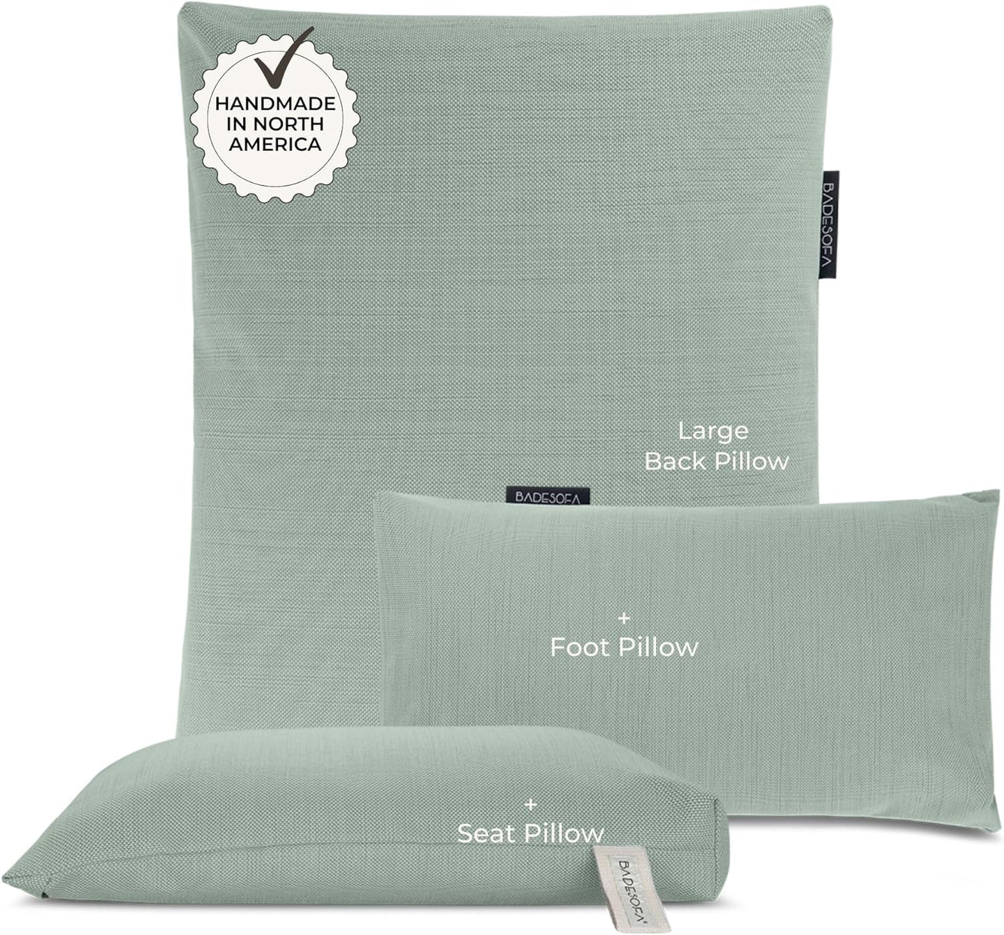 BADESOFA® Luxury Bath Pillows for Tub Full Body Set - 3-Piece Bath Pillow Set with Premium Materials & CleanDry+ - Bathtub Pillows for Head and Neck Support - Tub Pillow for Bathtub in Green