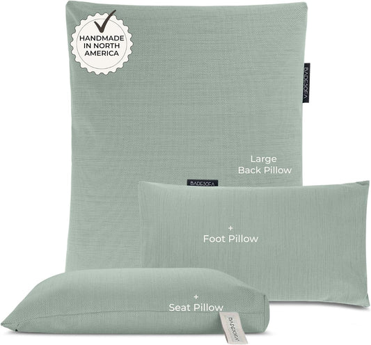 BADESOFA® Luxury Bath Pillows for Tub Full Body Set - 3-Piece Bath Pillow Set with Premium Materials & CleanDry+ - Bathtub Pillows for Head and Neck Support - Tub Pillow for Bathtub in Green