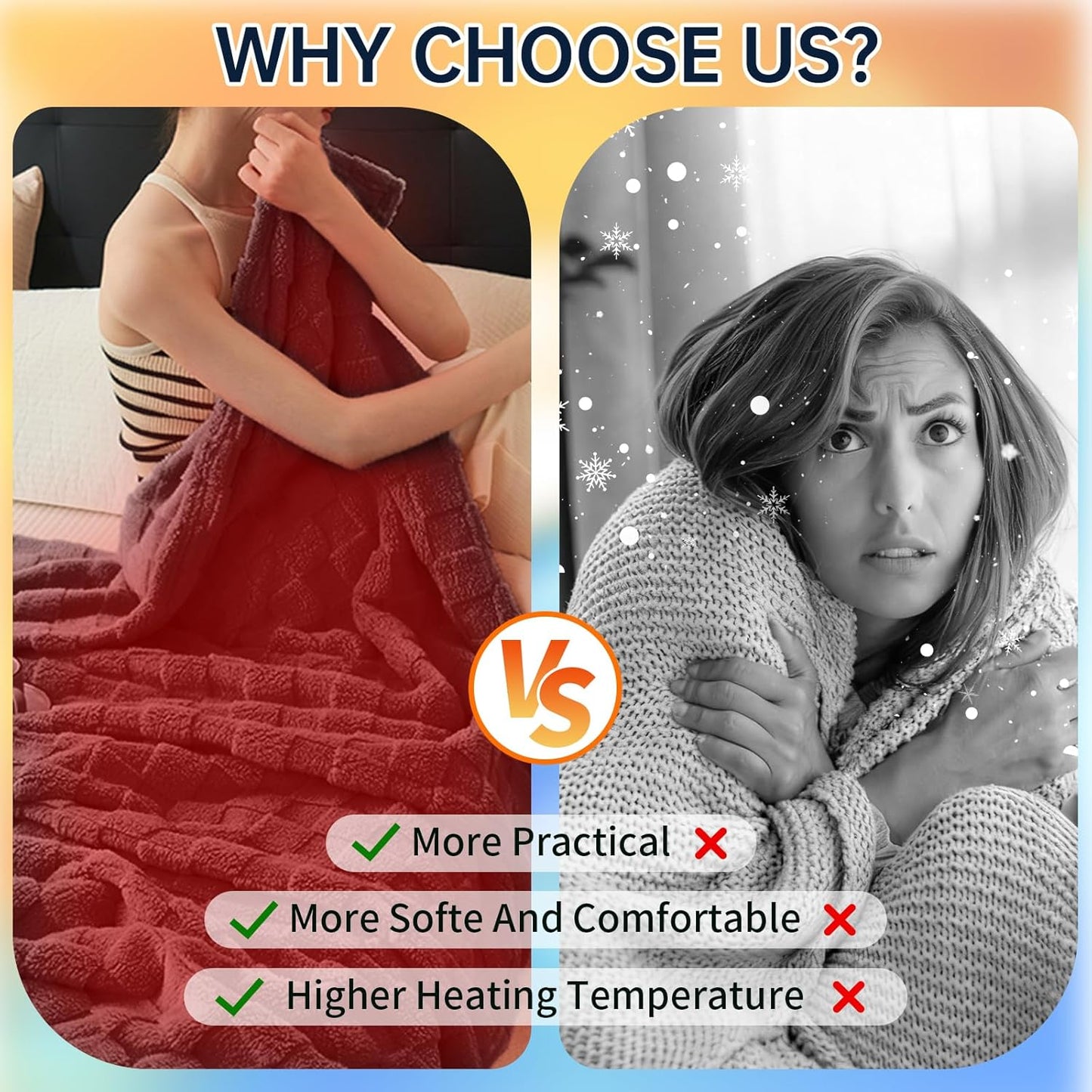 Electric Heated Blanket Full - 72" x 84" Heating Blanket Throw House Warming Gifts New Home, Ultra Soft Warm Flannel Sherpa Fast Heat,8 Heat Level 10 Hours Auto-Off ETL Certified