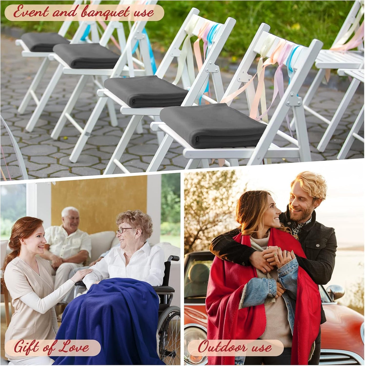 24 Packs Fleece Throw Blanket Soft Warm Lightweight Fleece Blanket Cozy Throw Bulk for Bed Couch Sofa Home Office Wedding Gifts Suitable for Seasons, 50 x 60 Inches(Morden Color)