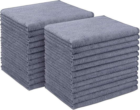 AIDEA Microfiber Cleaning Cloth-24PK, Soft Microfiber Towels for Cars, Absorbent Cleaning Rags, Lint-Free Streak-Free Wash Cloths for House, Kitchen, Window(12inx16in)