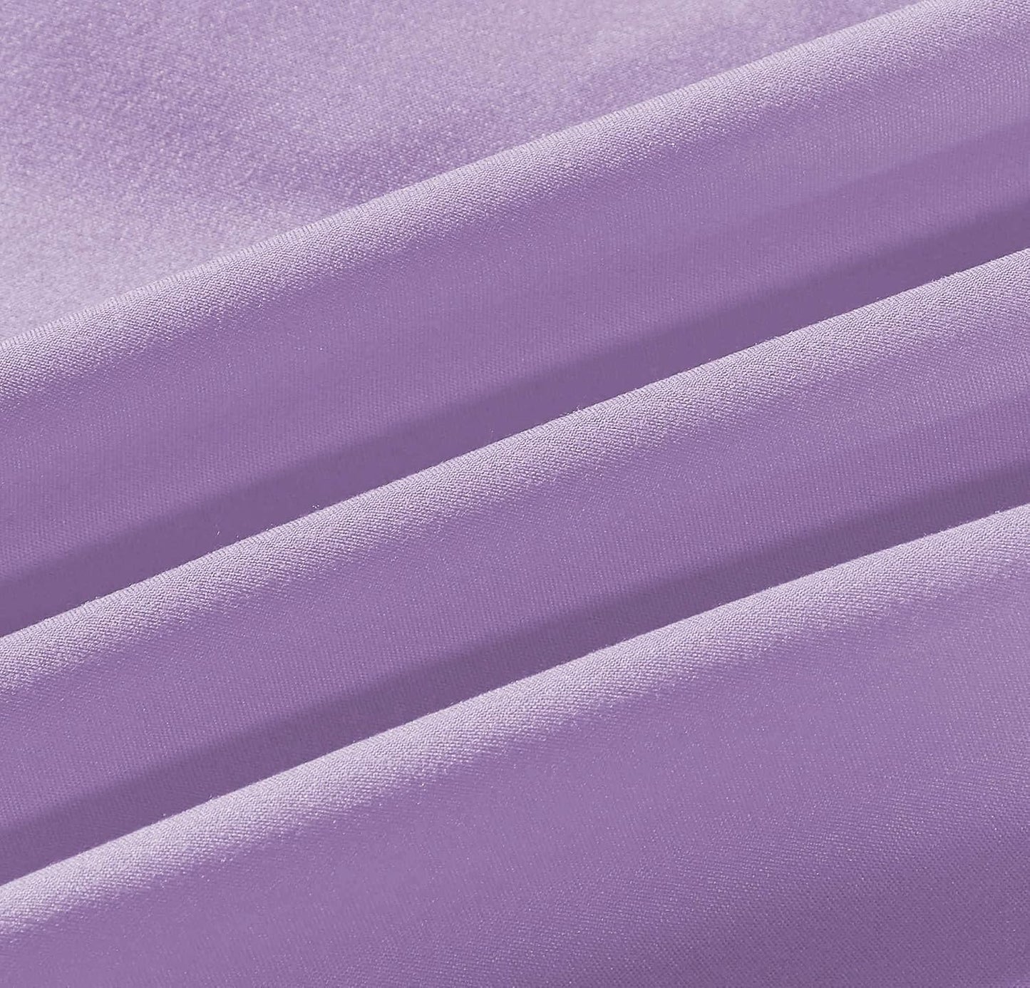 Sheets & Beyond Wrap Around Solid Microfiber Luxury Hotel Quality Fabric Bedroom Gathered Ruffled Bedding Bed Skirt 14 Inch Drop (King, Lavender)