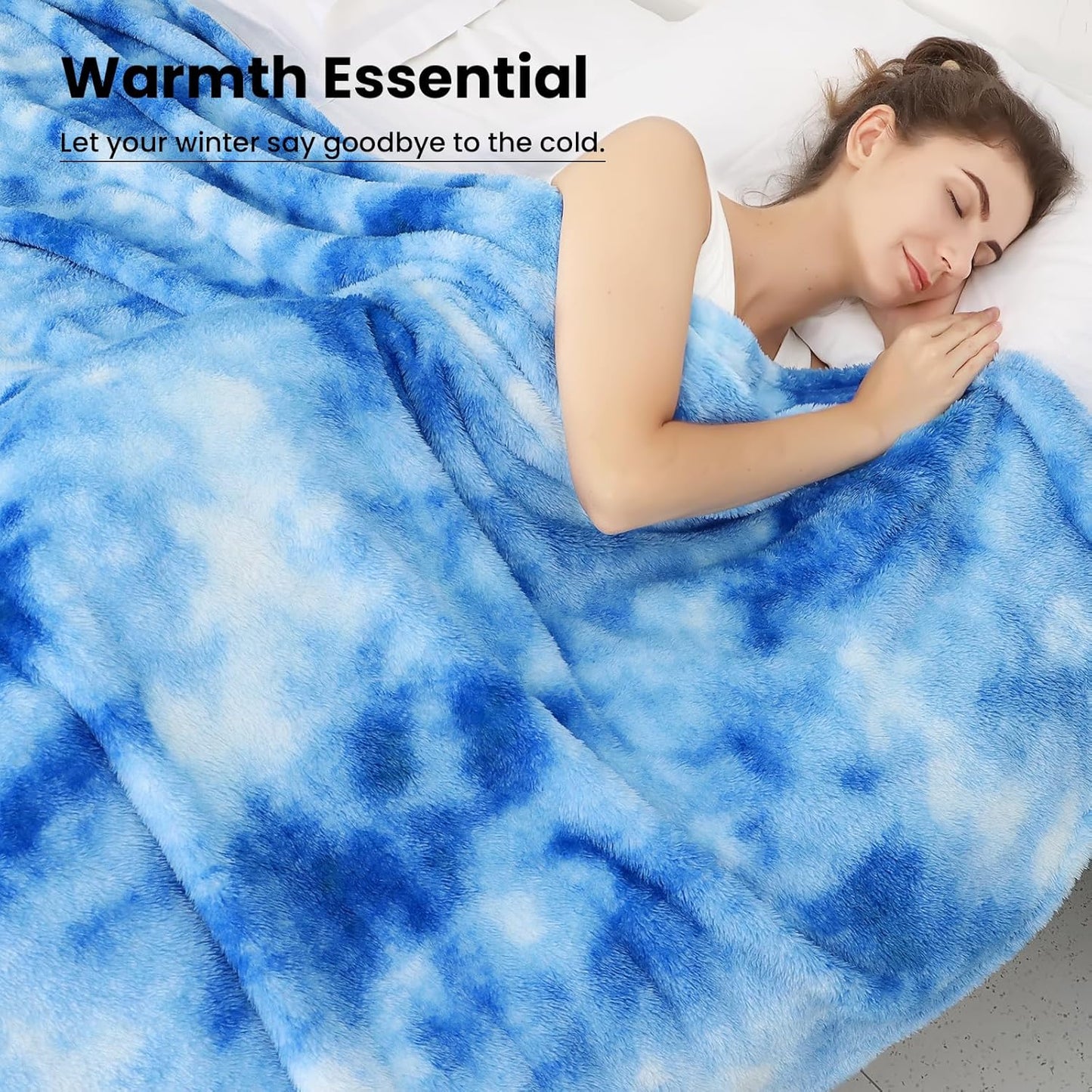 Fleece Throw Blanket Cozy Soft Lightweight Throw Blankets Warm Plush Blue Fall Blankets and Throws Couch Sofa Bed Camping Travel Picnic Outdoor Blanket Bedding Kid Baby Boys Girls Adults