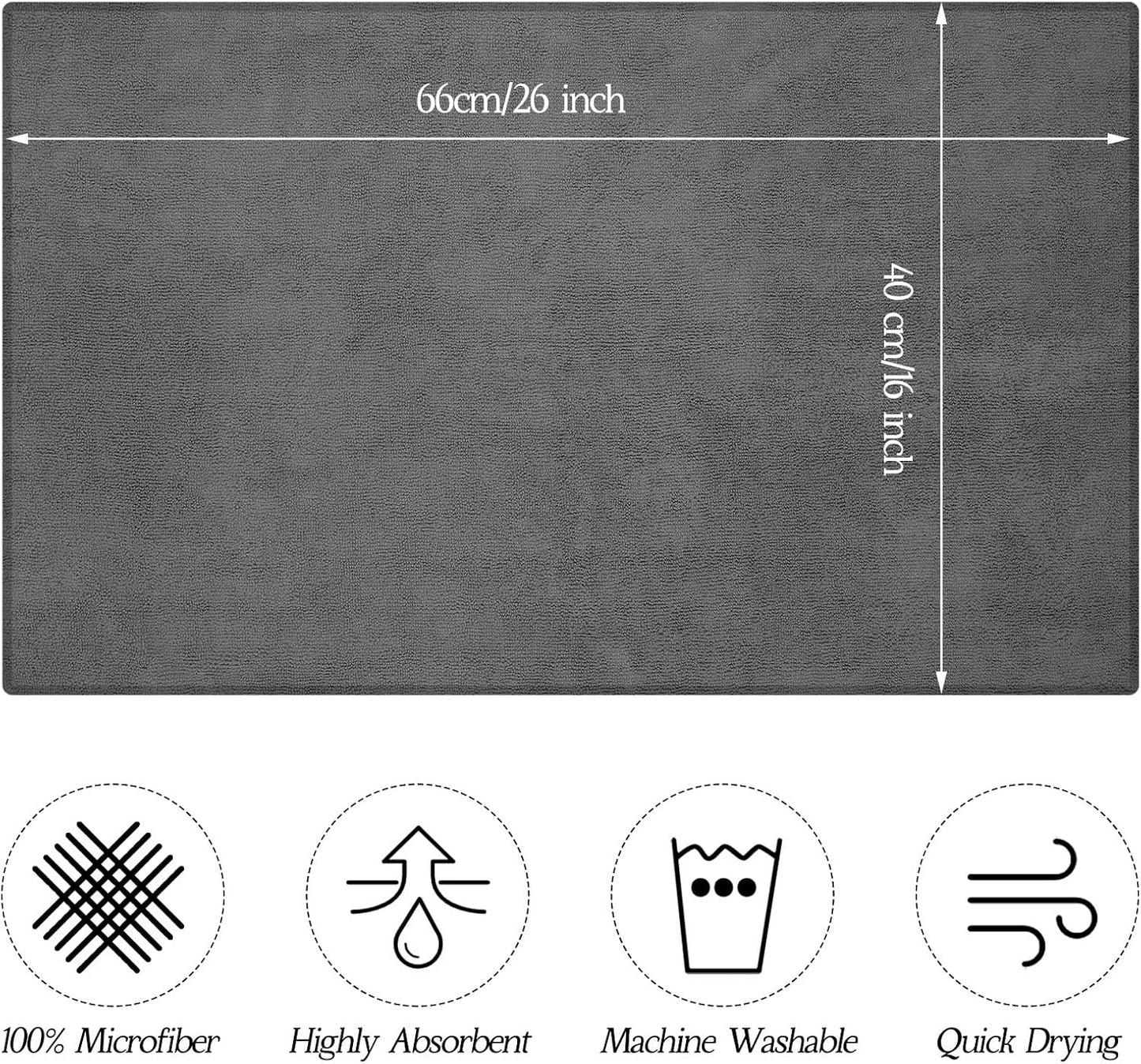 Shimeyao 48 Pack Bleach Proof Towels 16x 26inch Microfiber Absorbent Hair Towels Bulk Bleach Salon Hand Drying Cloth for Gym Bath Spa Shaving Shampoo Home(Grey)