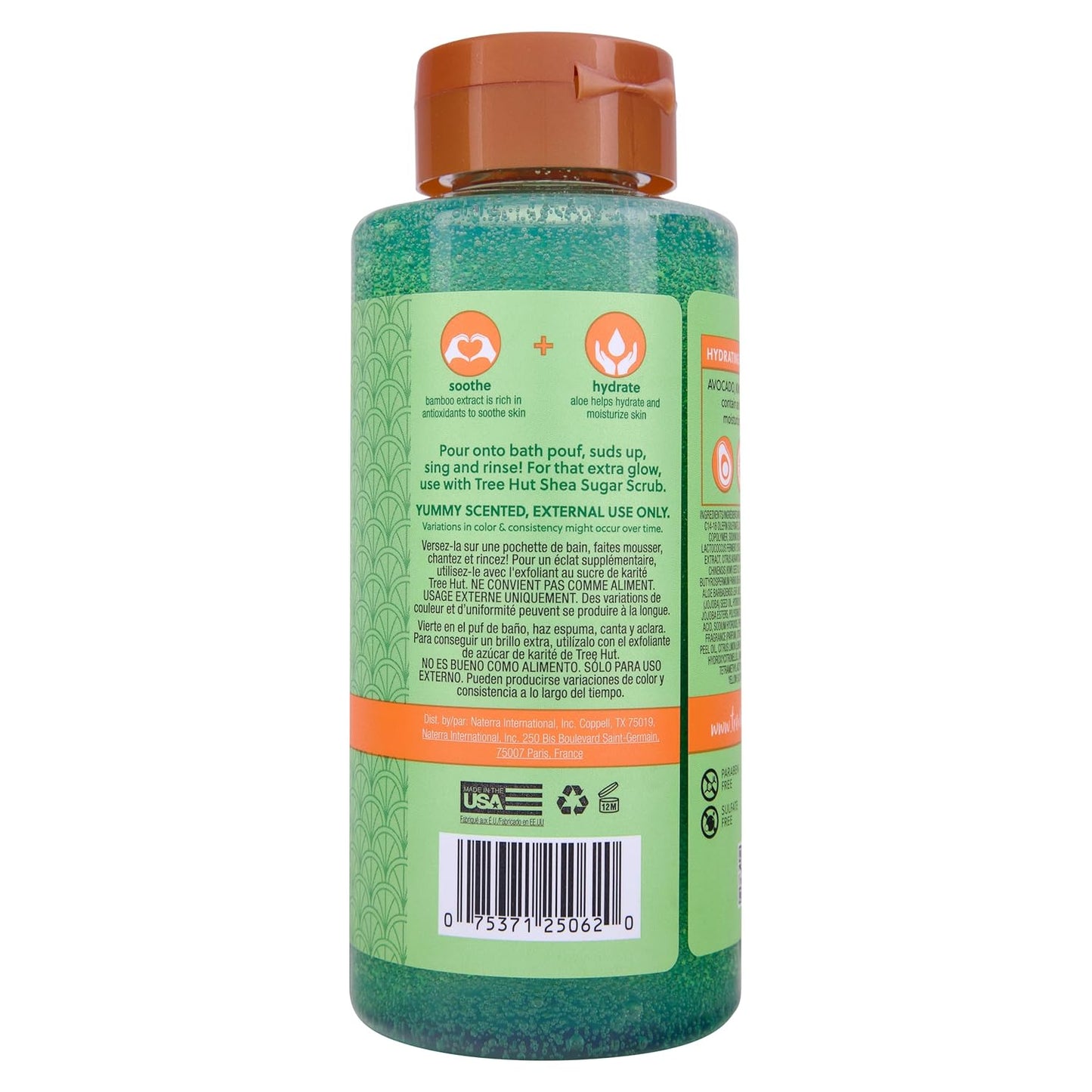 Tree Hut Palm Grove Foaming Gel Wash, Hydrating & Moisturizing Body Wash with Shea Butter & Nourishing Essential Oils, Daily Cleanser for Soft Smooth Skin, 18 fl oz