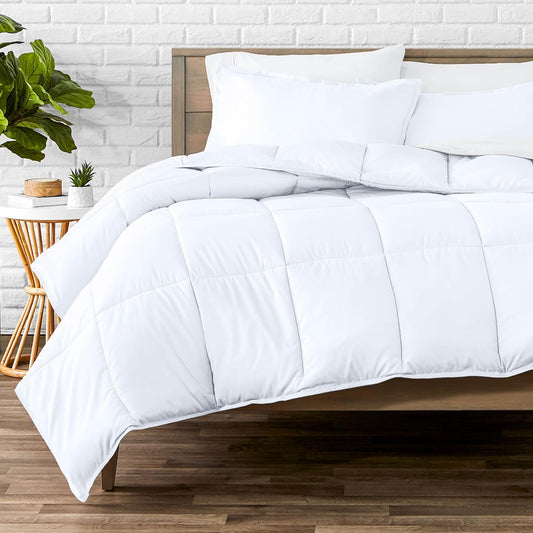 Bare Home Comforter Set - Oversized Queen Size - Ultra-Soft - Goose Down Alternative - Premium 1800 Series - All Season Warmth (Oversized Queen, White)