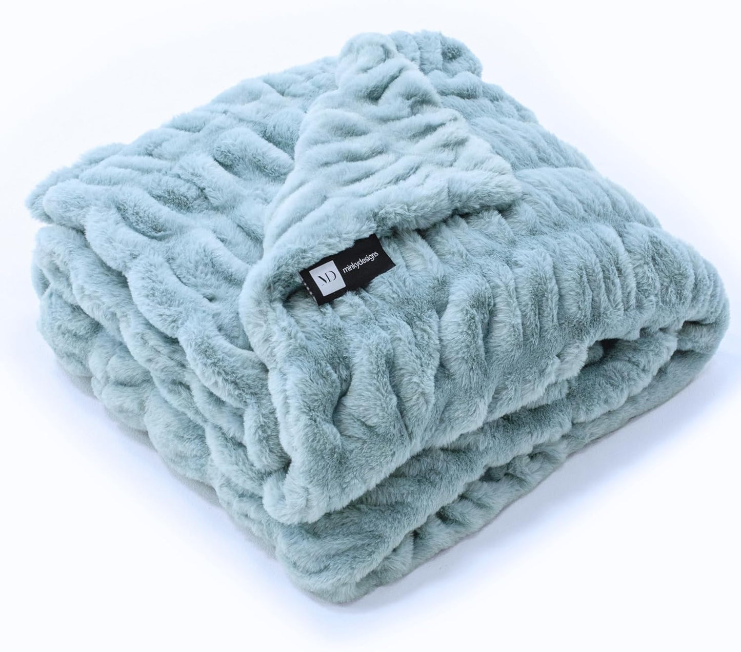 Minky Designs Glacier Glide Minky Blanket – Ultra Soft Faux Fur Throw Blanket for Couch, Bed & Home – Fluffy, Warm & Luxurious – Chic Collection (Medium, 50x60)