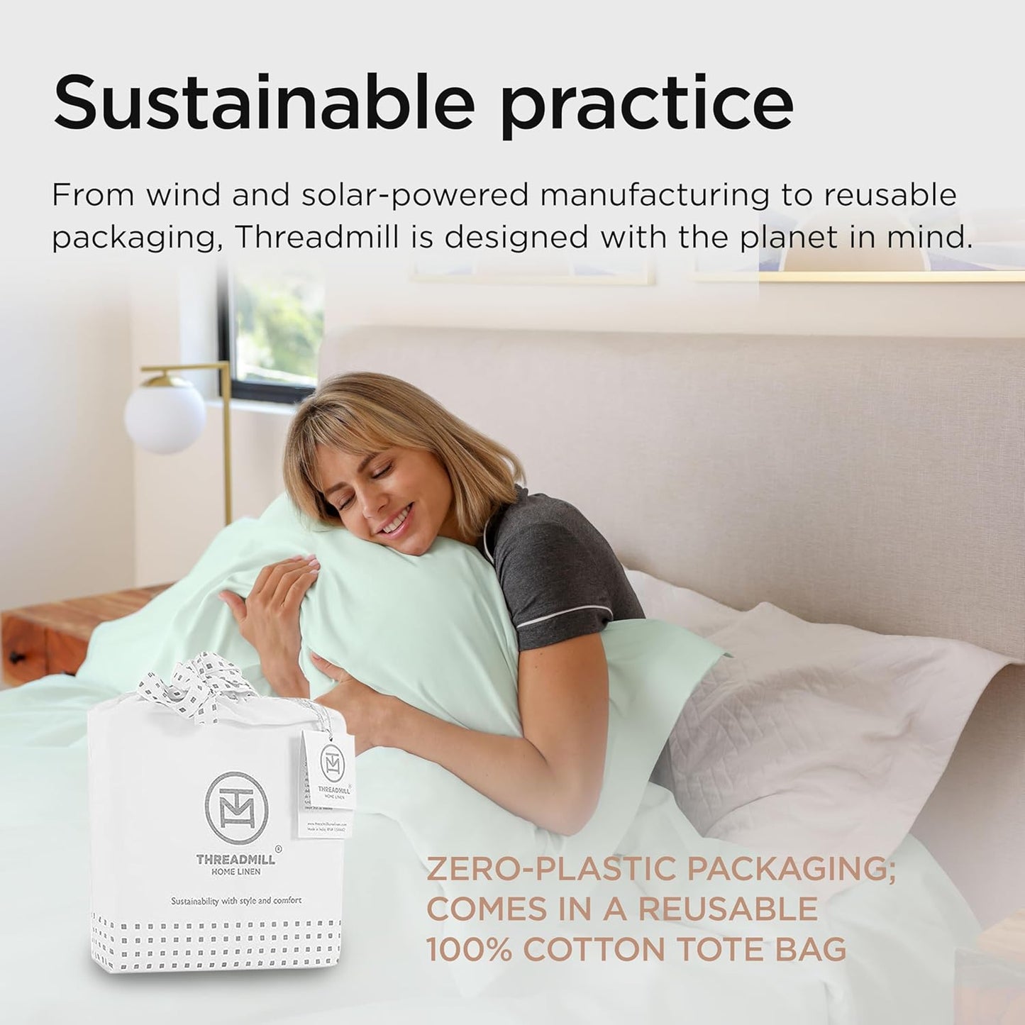 Threadmill Queen Sheet Set | 600 Thread Count Bed Sheets for Queen Mattress with 16” Deep Pocket | Sateen Weave 4-Piece Bedding Set with Cooling Effect | Seaglass