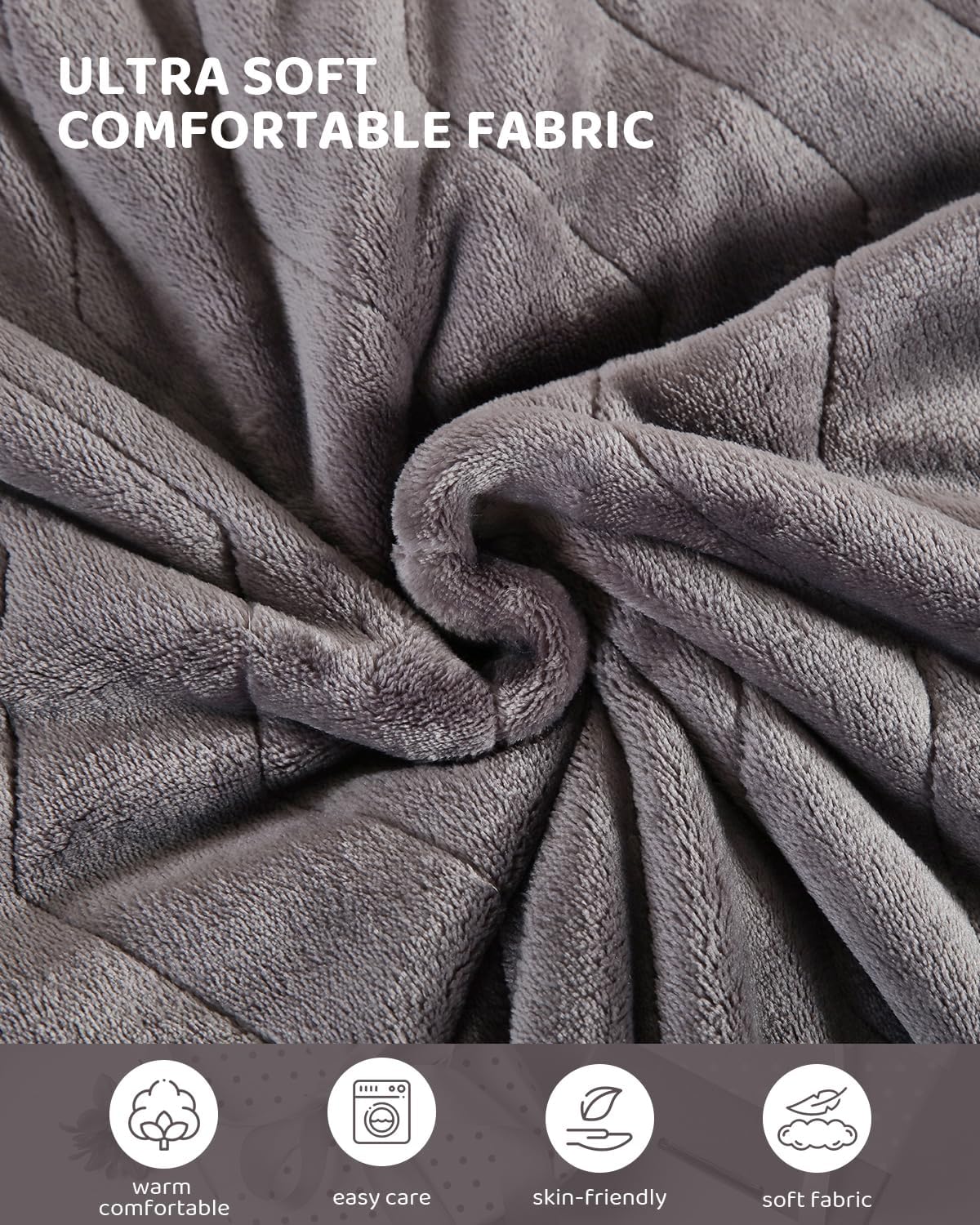 Electric Heated Blanket King Size, Super Soft Cozy Upgraded Flannel Heating Blanket with 9 Heating Levels & 1-9 Hours Auto Off, Fast Heating & Overheat Protection, 100" x 90", Charcoal Gray