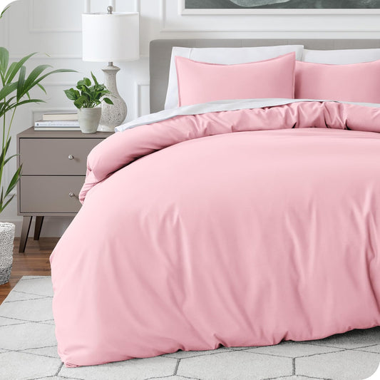 Bare Home Bedding Duvet Cover King Size - Premium 1800 Super Soft Collection - Lightweight, Cooling - Soft Breathable Bedding Duvet Cover (King, Light Pink)