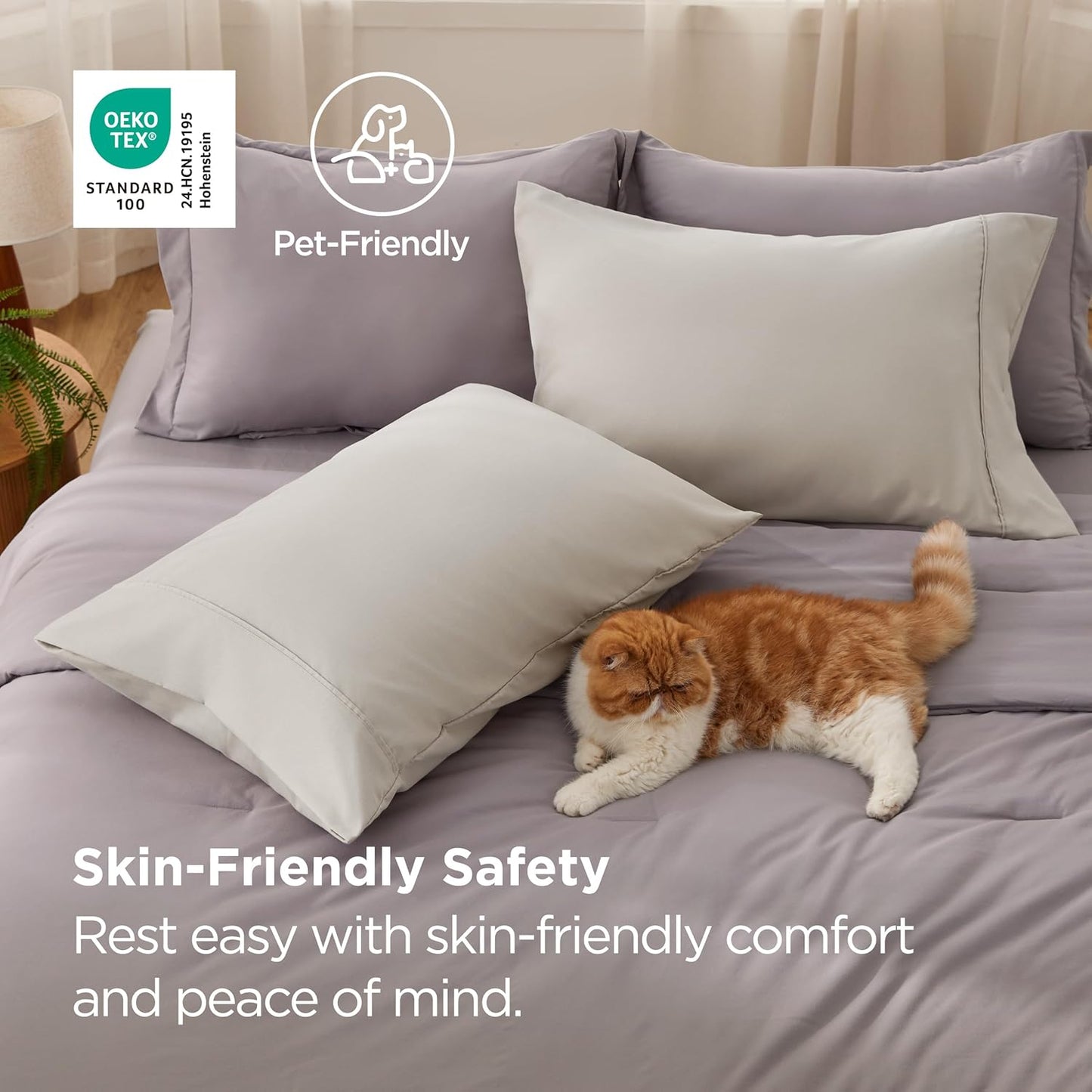 Bedsure King Size Pillow Cases Set of 2 - Brushed Microfiber Pillowcases 2 Pack, Super Soft Pillow Case Cover with Envelope Closure, Wrinkle, Fade and Stain Resistant, Linen, 20x36 Inches