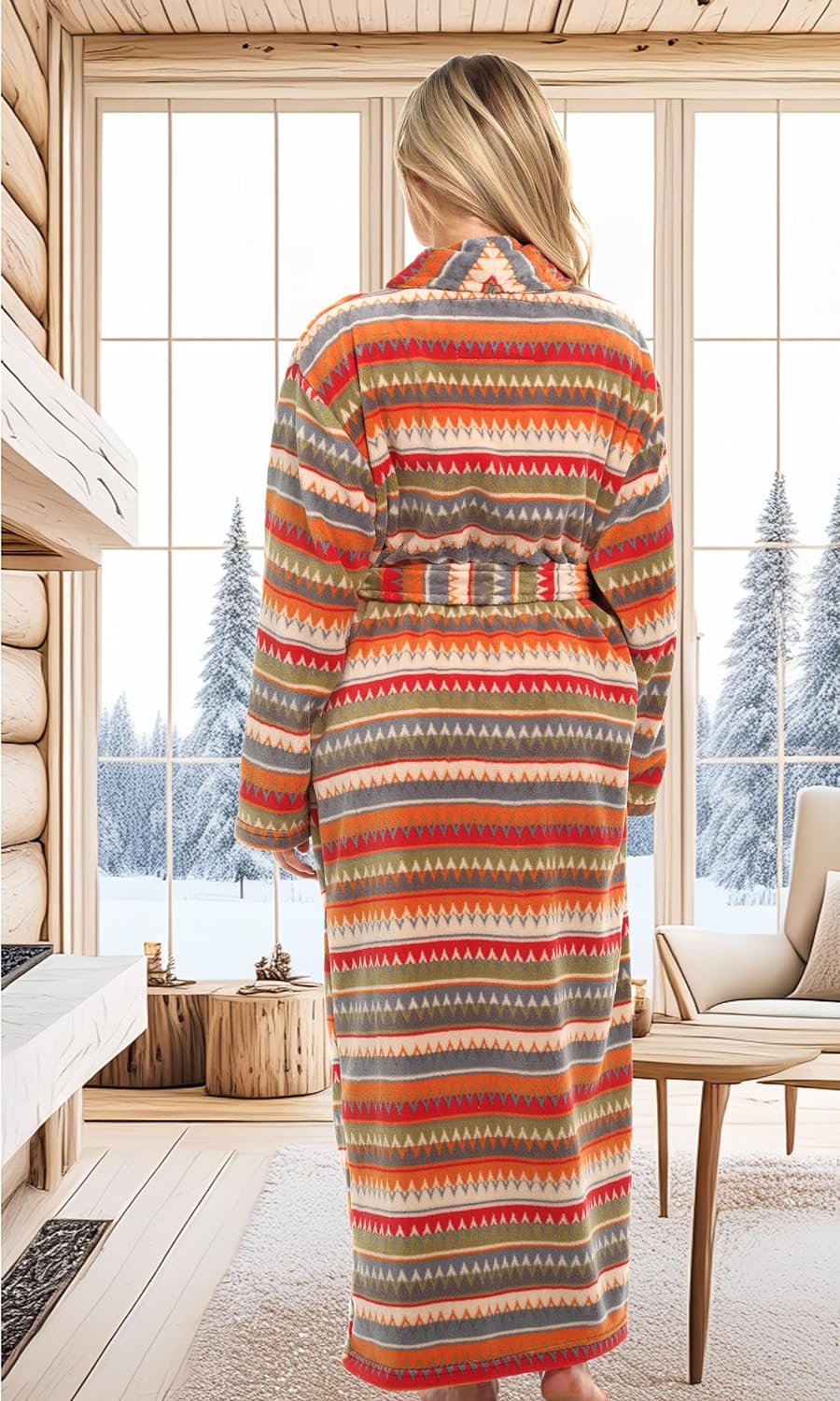 Alexander Del Rossa Plush Robe for Women, Long Fleece Winter Bath Robe, Plus Size