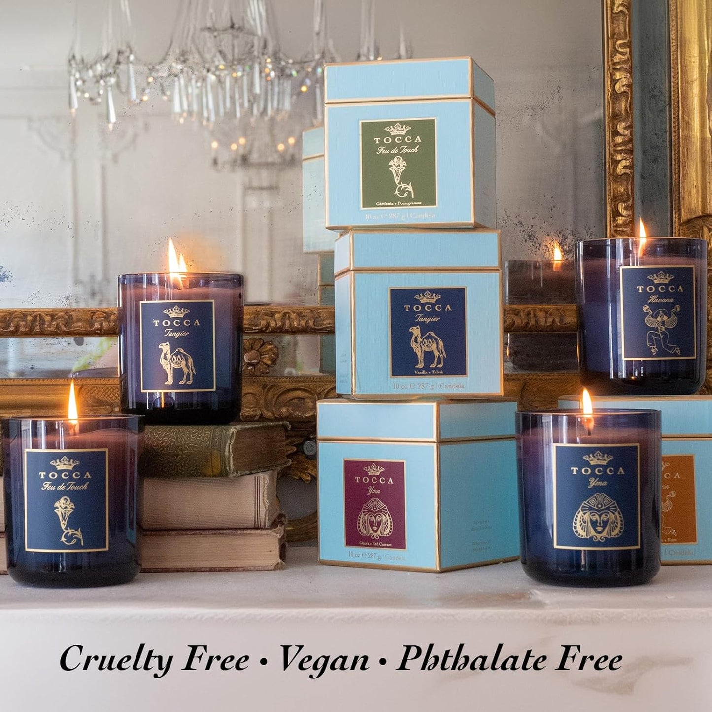 TOCCA Kyoto 10oz Candle - Kinmokusei Flower & Apricot Scented, Hand Poured Soy-Wax Blend with 100% Cotton Wick, 60 Hour Burn Time