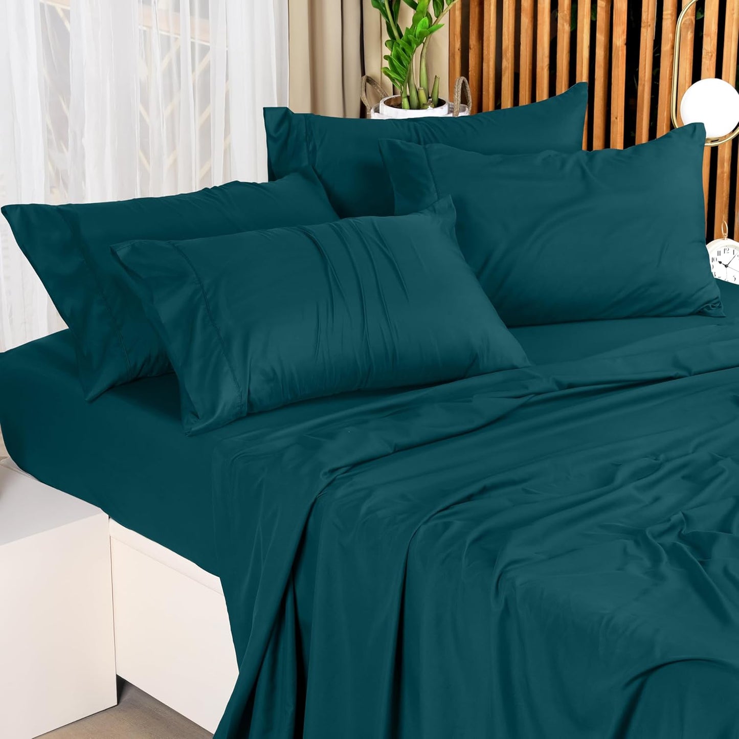 Utopia Bedding King Bed Sheets Set - 4 Piece Bedding - Brushed Microfiber - Shrinkage and Fade Resistant - Easy Care (Teal Green)