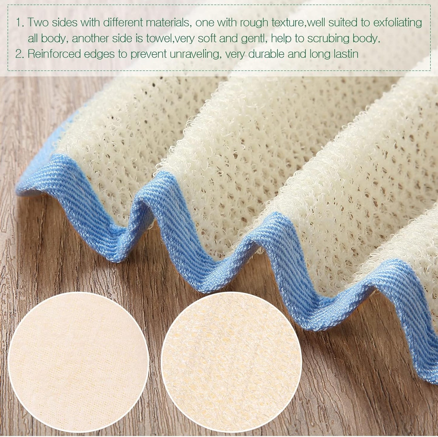 Tatuo 10 Packs Exfoliating Wash Cloths for Body and Face Facial Bath Scrub Soft Weave Loofah Towel Exfoliate Bath Towel Remove Dead Skin Wash Cloth for Women Man (Colorful Edge)
