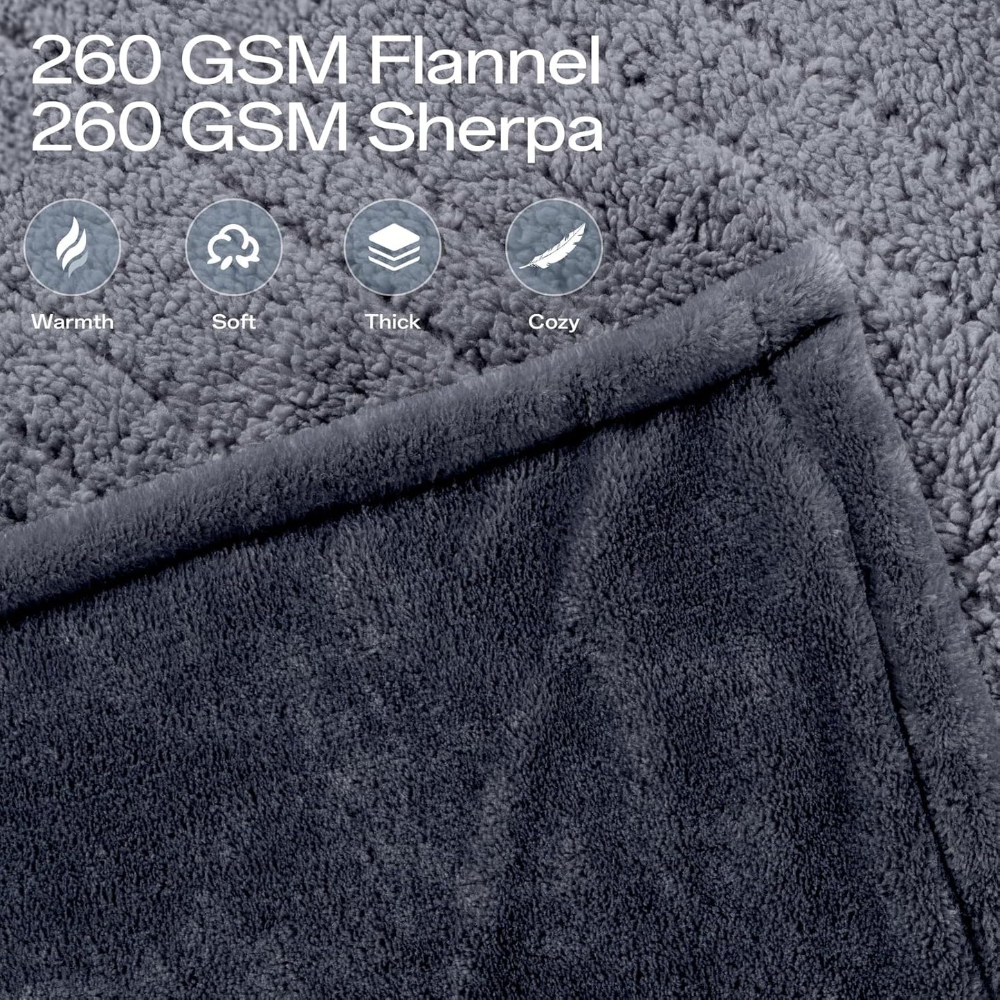 Heated Blanket Electric Queen Size 84"x90" with Dual Controls, Heating Blanket with Flannel & Sherpa for Bed, 8 Heat Levels & 10 Hours Auto Off, Full Body, Couch, Home Use, Machine Washable, Warm Gift