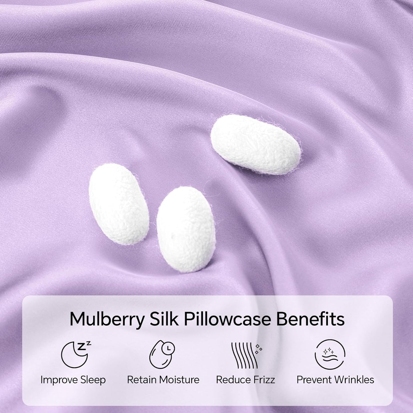 INFIIXSO Mulberry Silk Pillow Cases King Size Set of 2, Silk Pillowcase with Hidden Zipper 20"x36", Extraordinary Smooth and Soft Pillow Case for Hair and Skin(Lavender, 2 Pack)