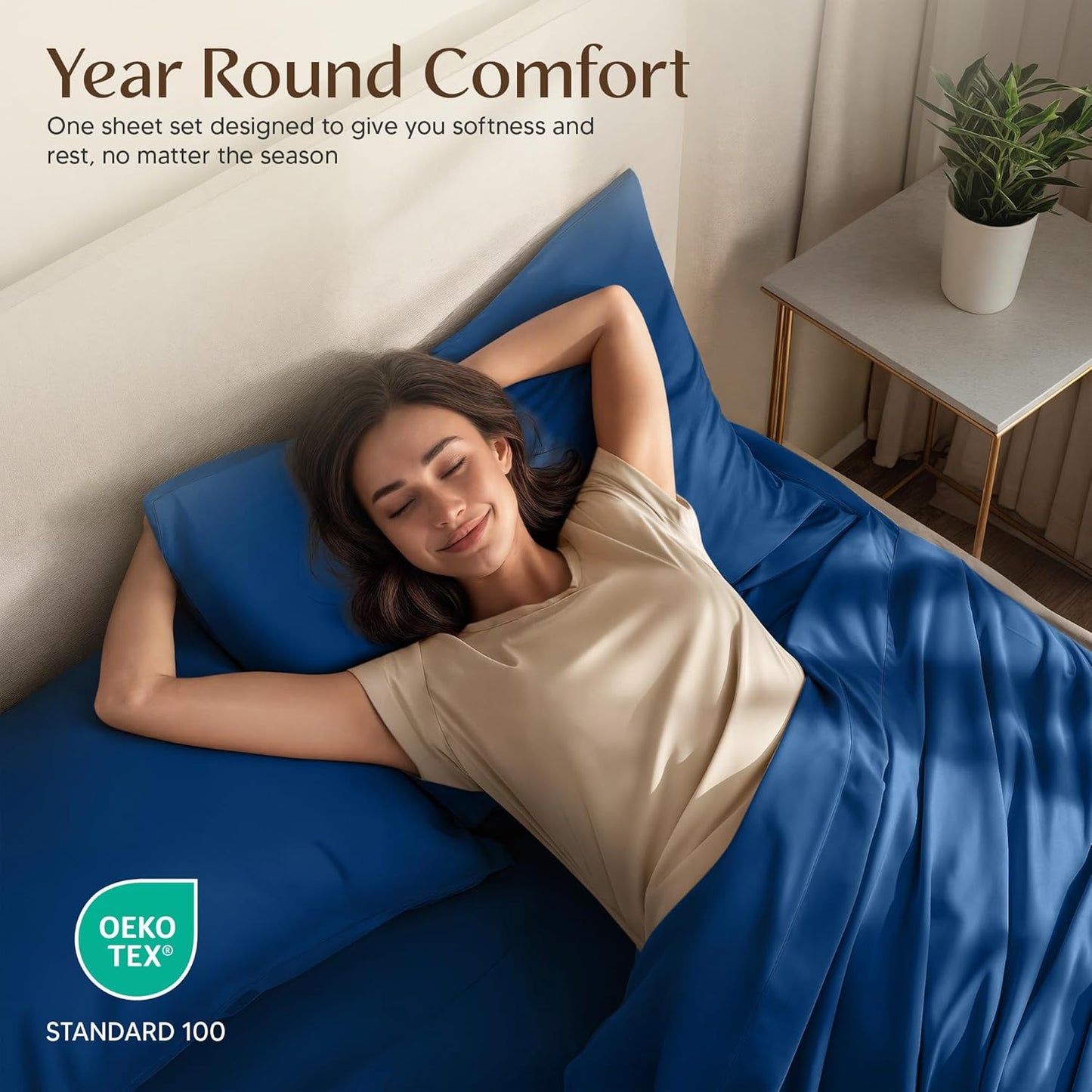 Utopia Bedding Queen Sheet Set – 4 Piece Bed Sheets for Queen Size Bed, Soft and Breathable Microfiber, Includes 1 Fitted Sheet, 1 Flat Sheet and 2 Pillowcases (Dusk Blue)