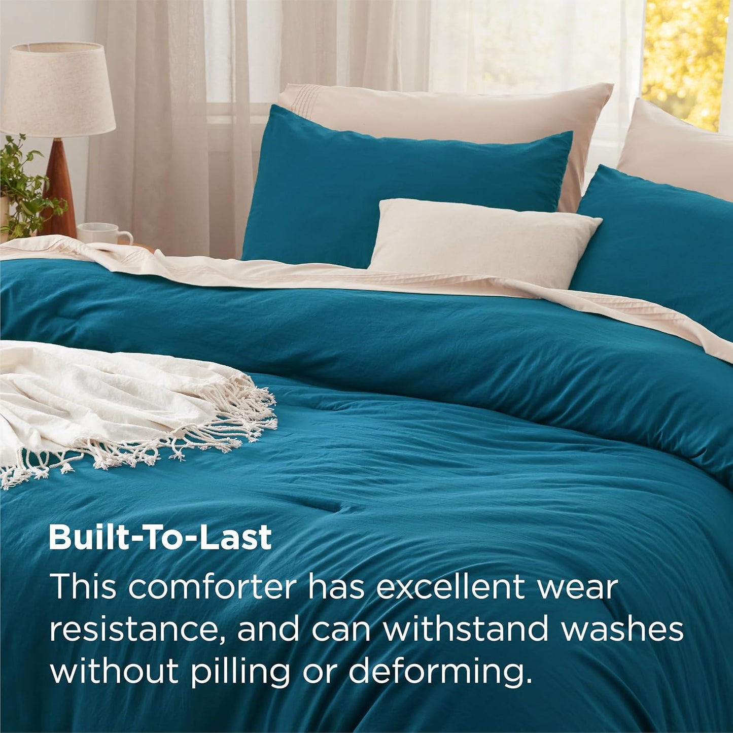 Bedsure Twin/Twin XL Comforter Set, Teal Soft Prewashed Bedding for All Seasons, 2 Pieces GentleSoft™ Warm Down Alternative Bed Set, 1 Lightweight Comforter (68"x88") and 1 Pillowcase (20"x26")