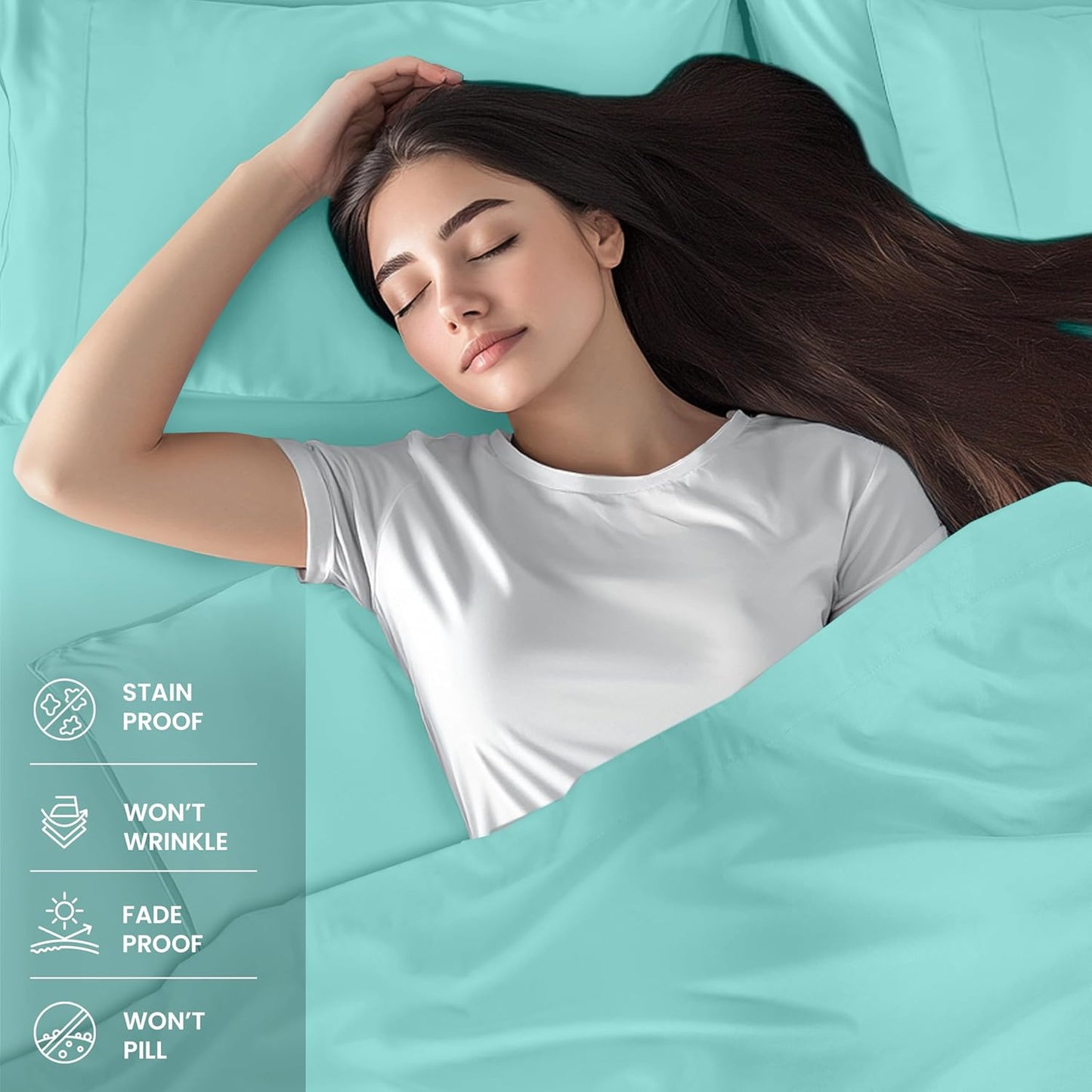 Utopia Bedding Full Bed Sheets Set - 4 Piece Bedding - Brushed Microfiber - Shrinkage and Fade Resistant - Easy Care (Full, Spa Blue)