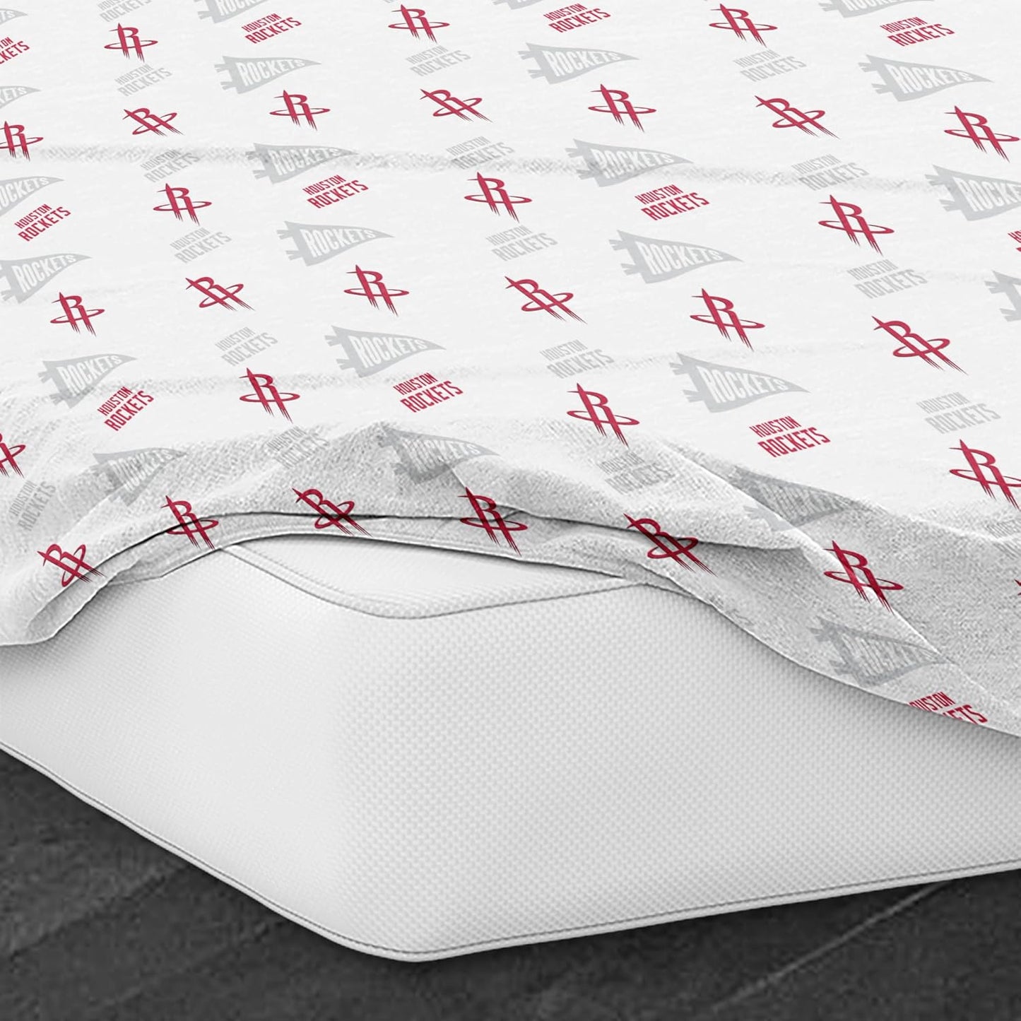 Northwest Officially Licensed Houston Rockets NBA Twin Size Sheet Set – Soft Team Logo Bedding for Dorms, Bedrooms, Fan Caves & Game Day Style