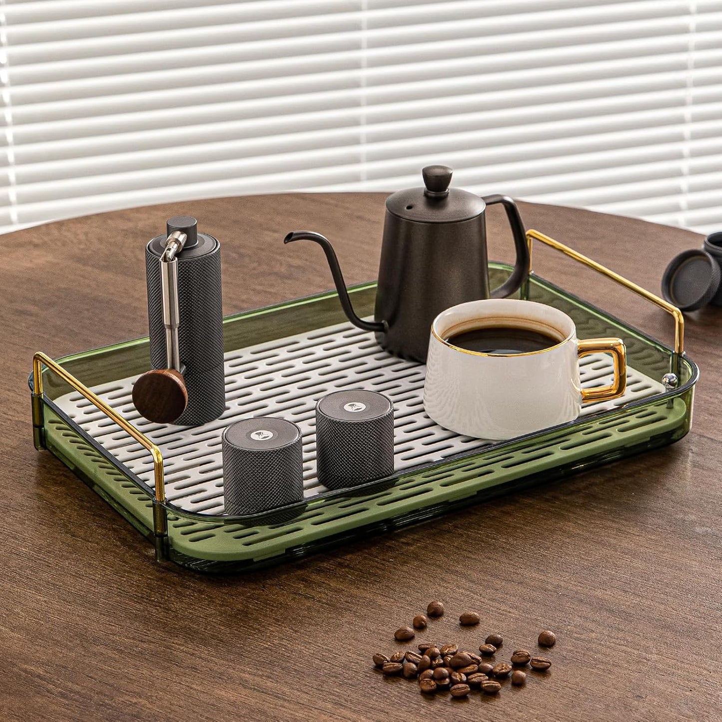 Seoneiro Whiskey Tray, Glass Cup Rack, Mug Holder, Coffee Cup Organizer, Bathroom Countertop with Drain Board Wine Glass Decorative Organizer, Food Tray, Kitchen Spice Rack