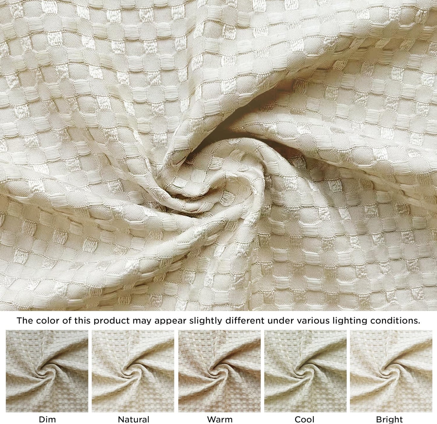 MIYE Pleated Waffle Weave Bed Skirt, Tailored Dust Ruffle 18 Inch Drop Easy Fit, Machine Washable,No Split Corners (Light Beige, Full - 18" Drop)
