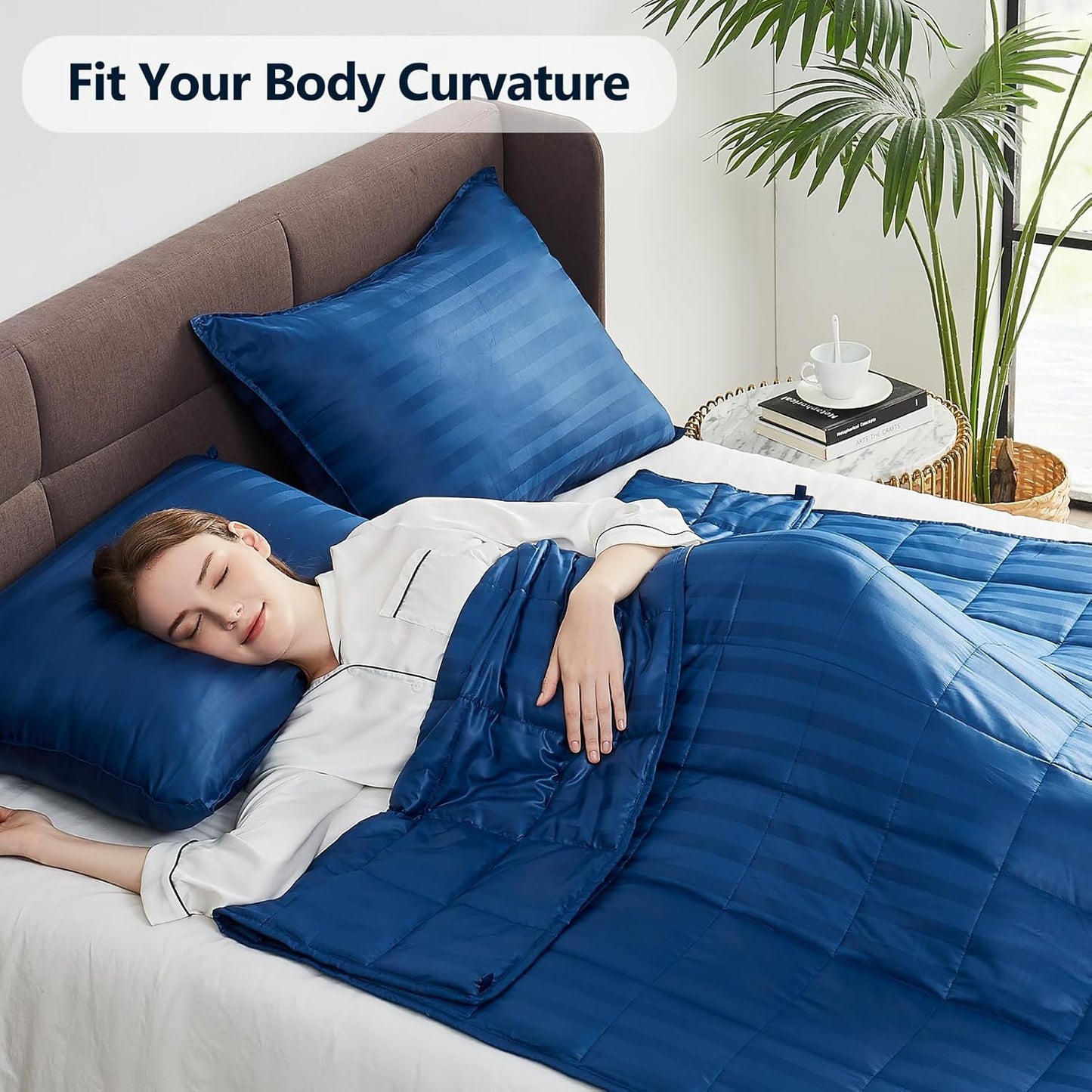 Weighted Blanket Kids (36"x48" 5lbs),Ultra Soft and Cozy Cooling Weighted Blanket Kids,Heavy Blanket with Machine Washable Soft Blanket, Navy Blue