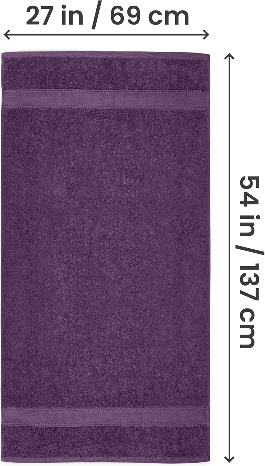 Utopia Towels 4 Pack Premium Bath Towels Set, 27 by 54 Inches, 100% Ring Spun Cotton 600GSM, Lightweight and Highly Absorbent Quick Drying Towels, Perfect for Daily Use, Plum