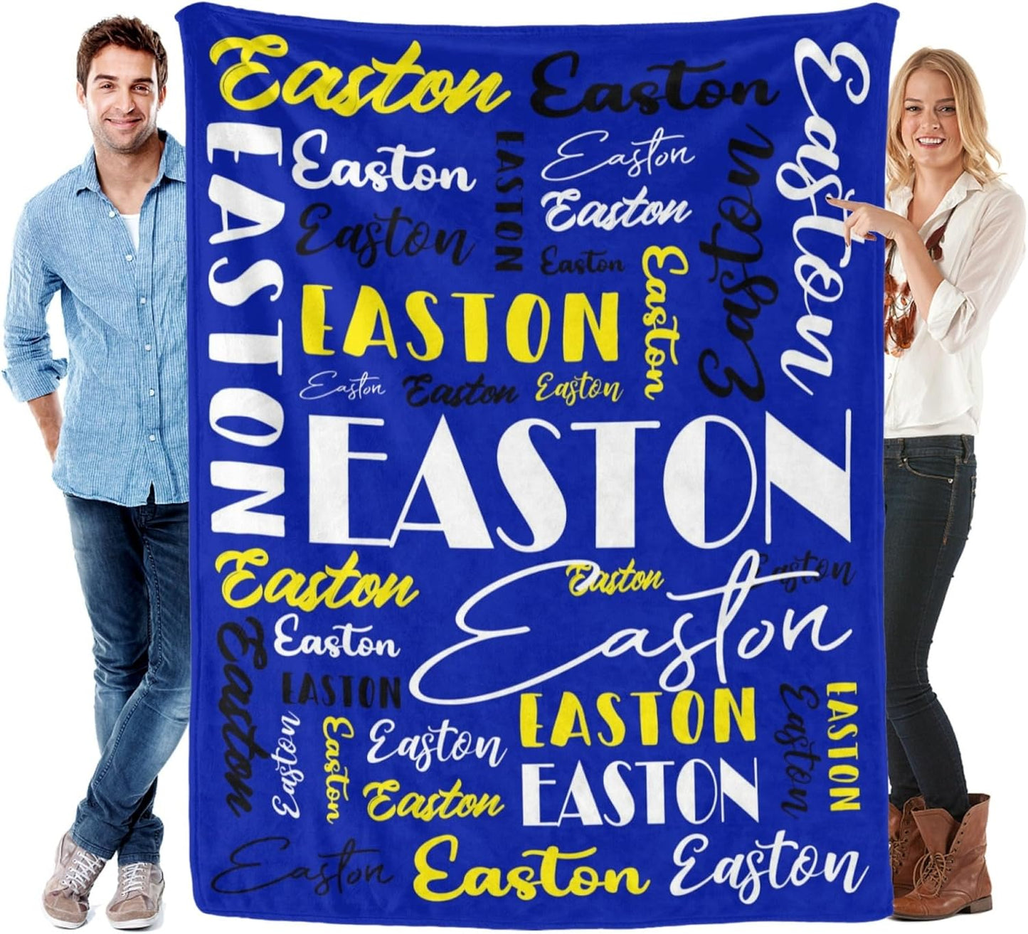 Name Blanket Personalized Blanket for Adult Kids Flannel Customize Throw Blanket Custom (Color 21, 40 x 50 Inches)